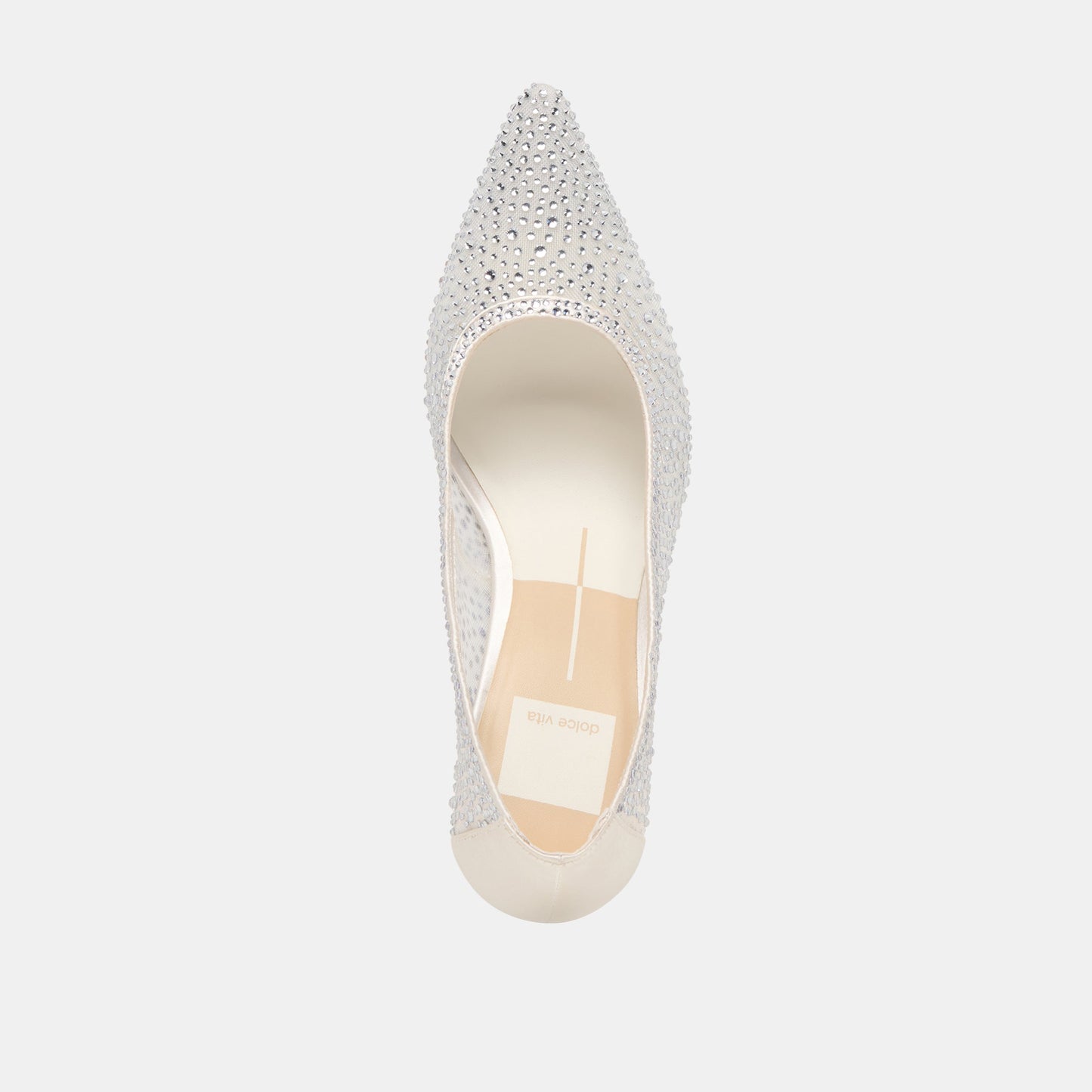 Kashe Crystal White Mesh Heels