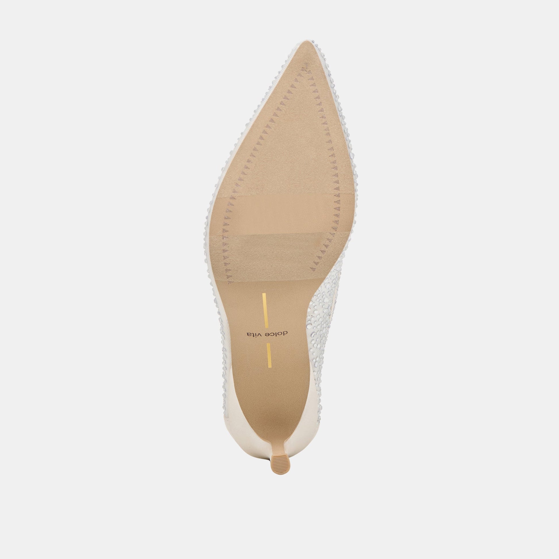 Kashe Crystal White Mesh Heels