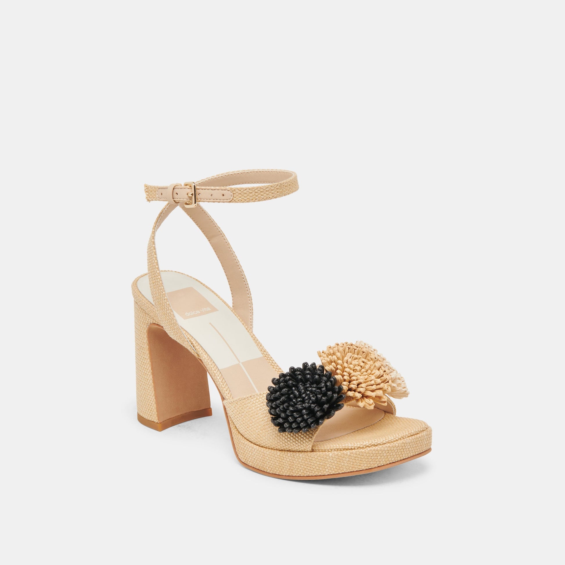 OLIVEA HEELS BLACK NATURAL RAFFIA
 – Dolce Vita