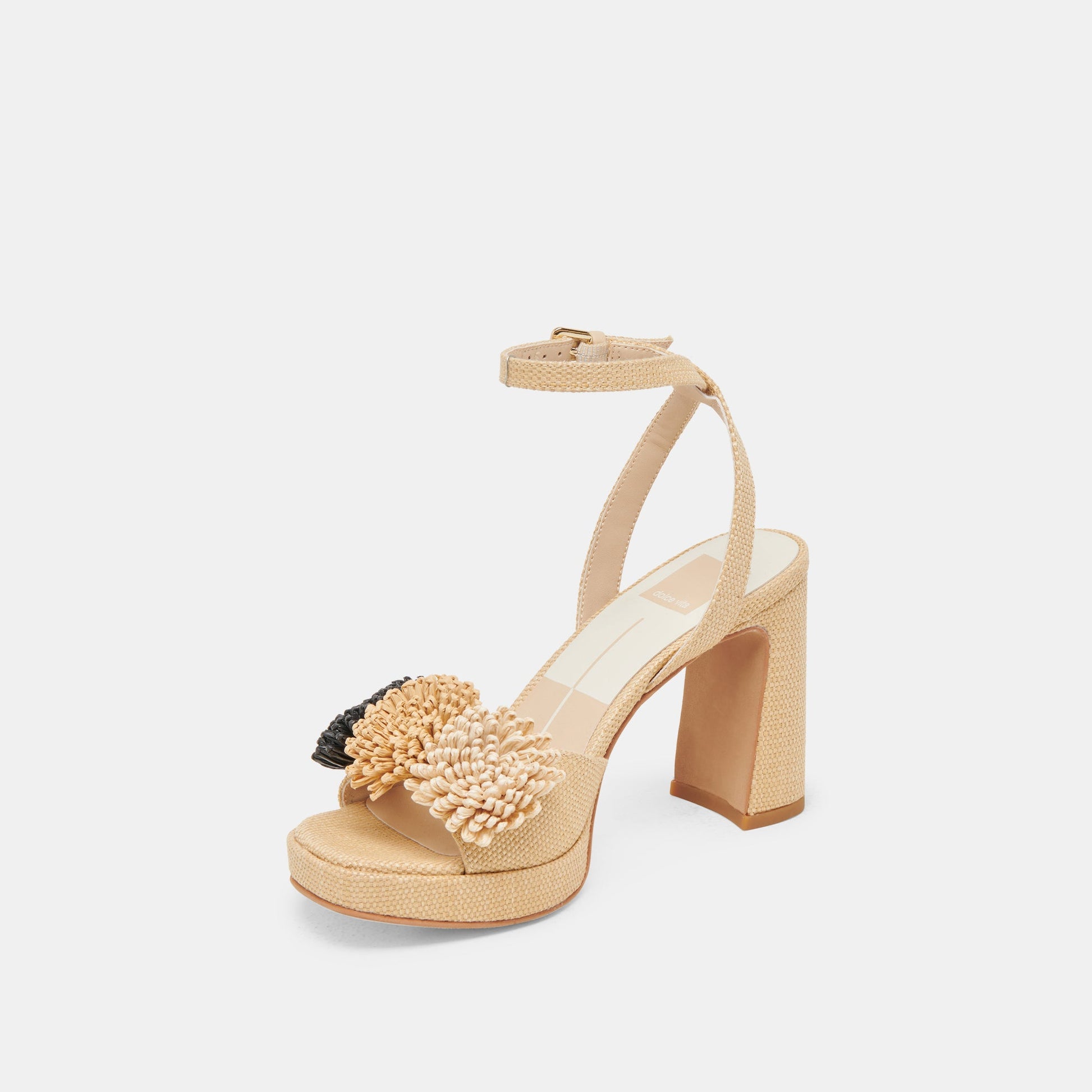 OLIVEA HEELS BLACK NATURAL RAFFIA
 – Dolce Vita