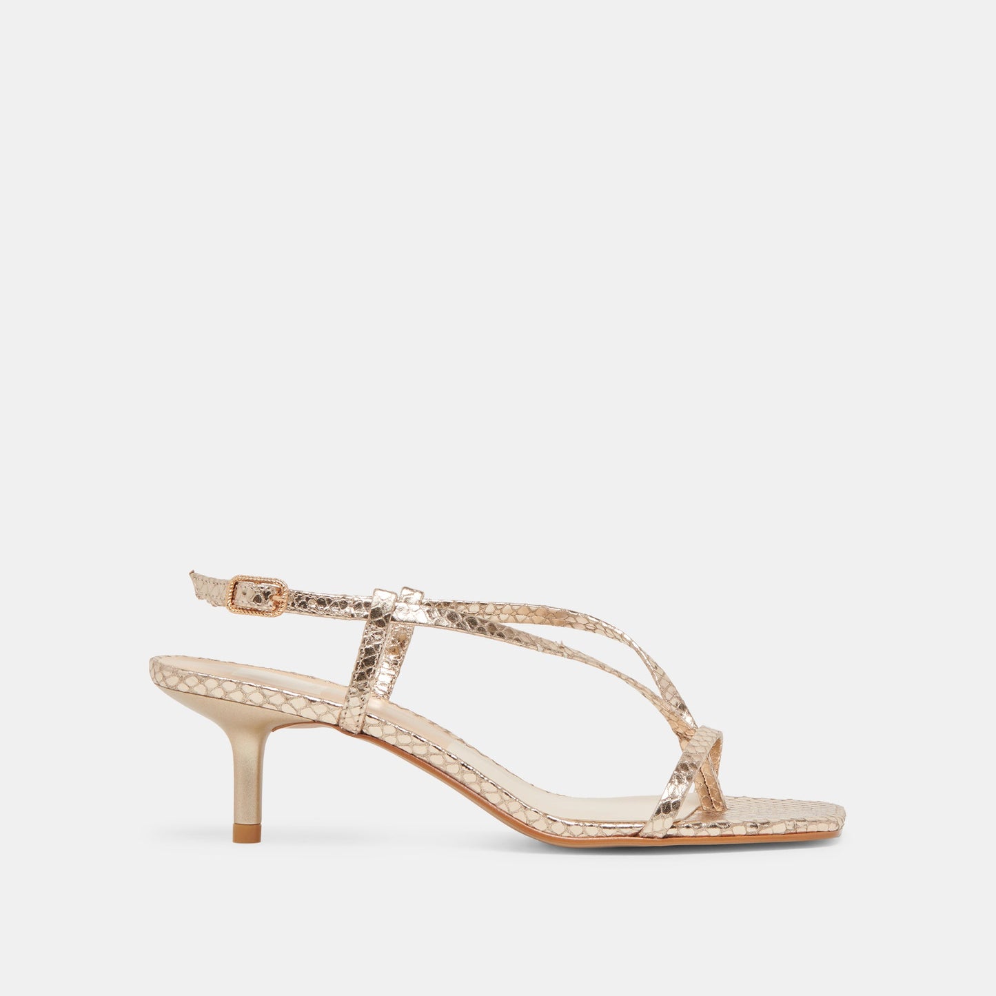 LAURY HEELS CHAMPAGNE EMBOSSED LEATHER
 – Dolce Vita