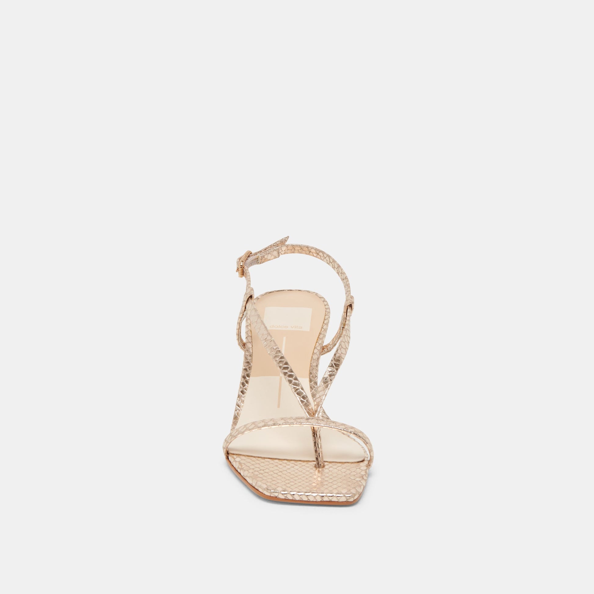 LAURY HEELS CHAMPAGNE EMBOSSED LEATHER
 – Dolce Vita