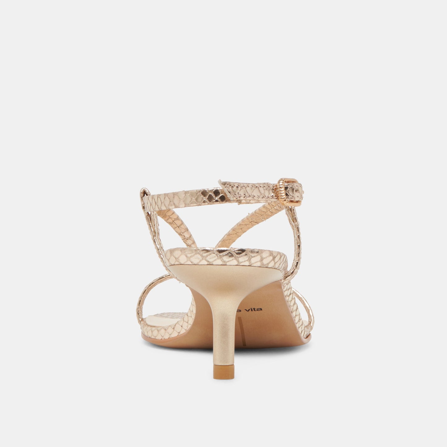 LAURY HEELS CHAMPAGNE EMBOSSED LEATHER
 – Dolce Vita