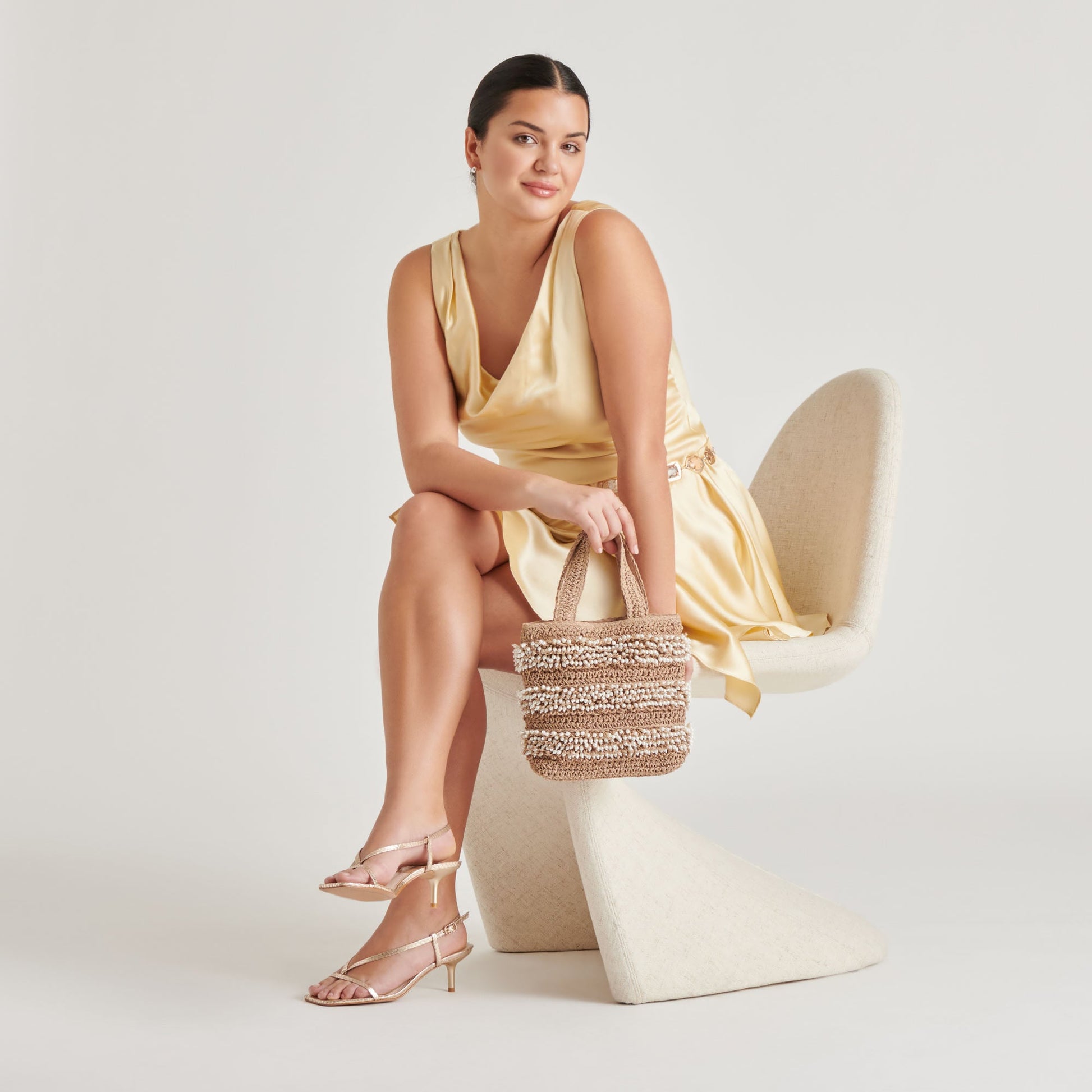 LAURY HEELS CHAMPAGNE EMBOSSED LEATHER
 – Dolce Vita
