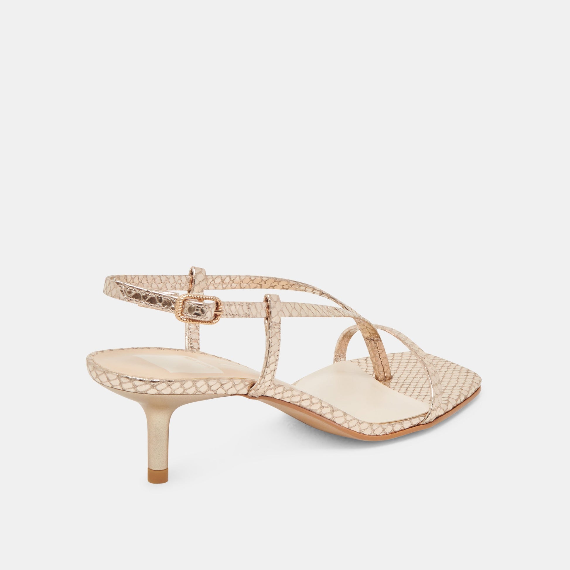 LAURY HEELS CHAMPAGNE EMBOSSED LEATHER
 – Dolce Vita