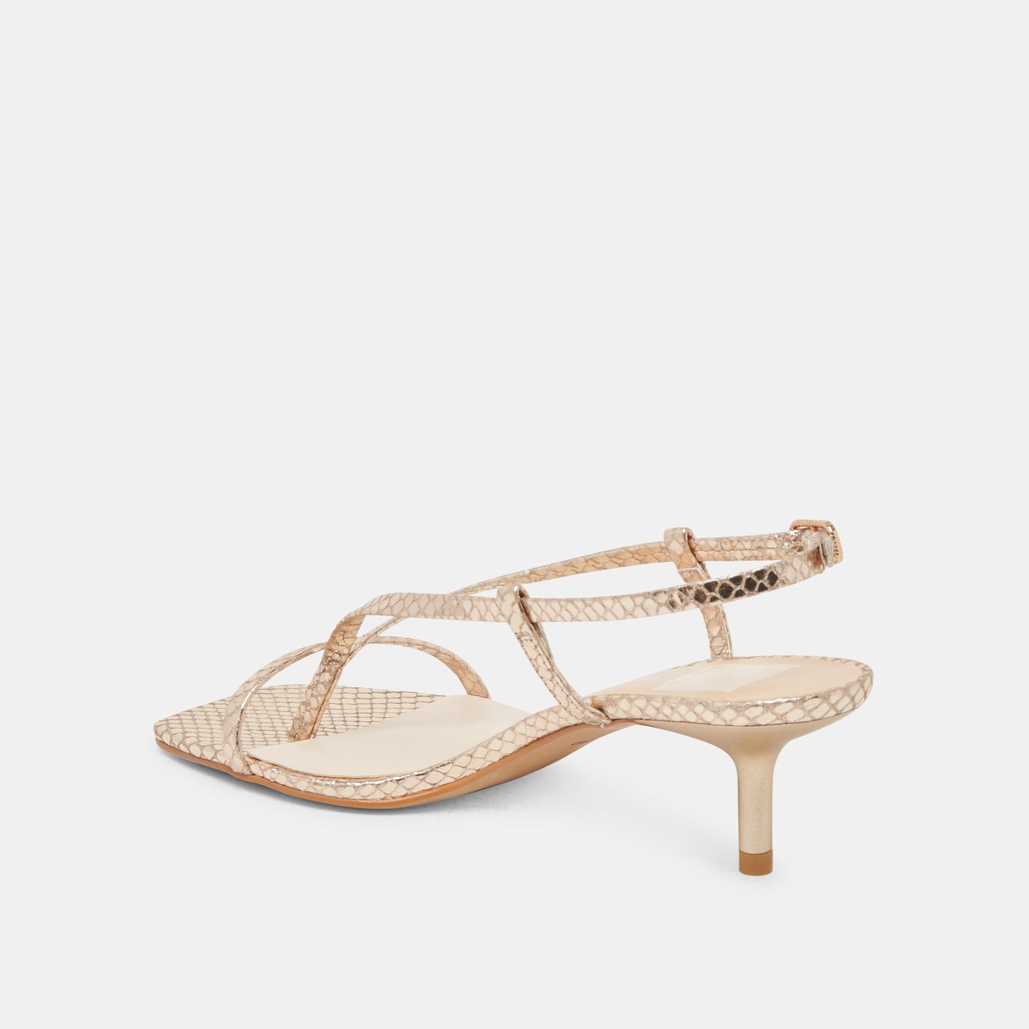 LAURY HEELS CHAMPAGNE EMBOSSED LEATHER
 – Dolce Vita