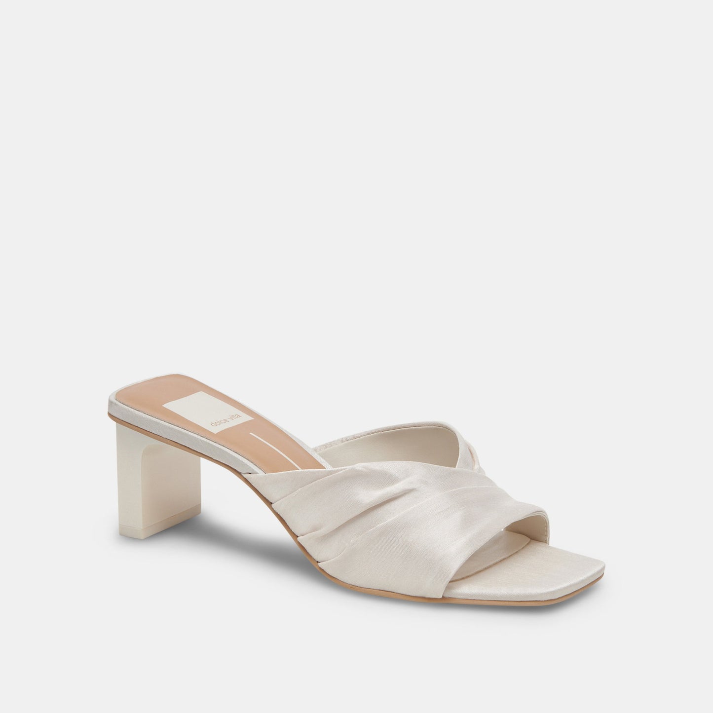 CARLAN HEELS OFF WHITE SILK
 – Dolce Vita
