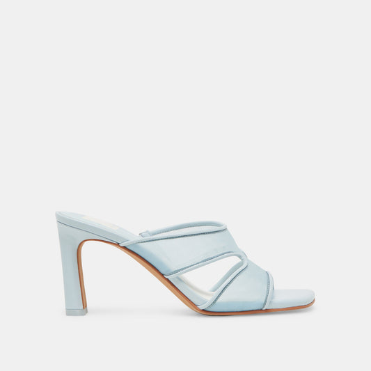 Gitel Wide Ice Blue Mesh Heels