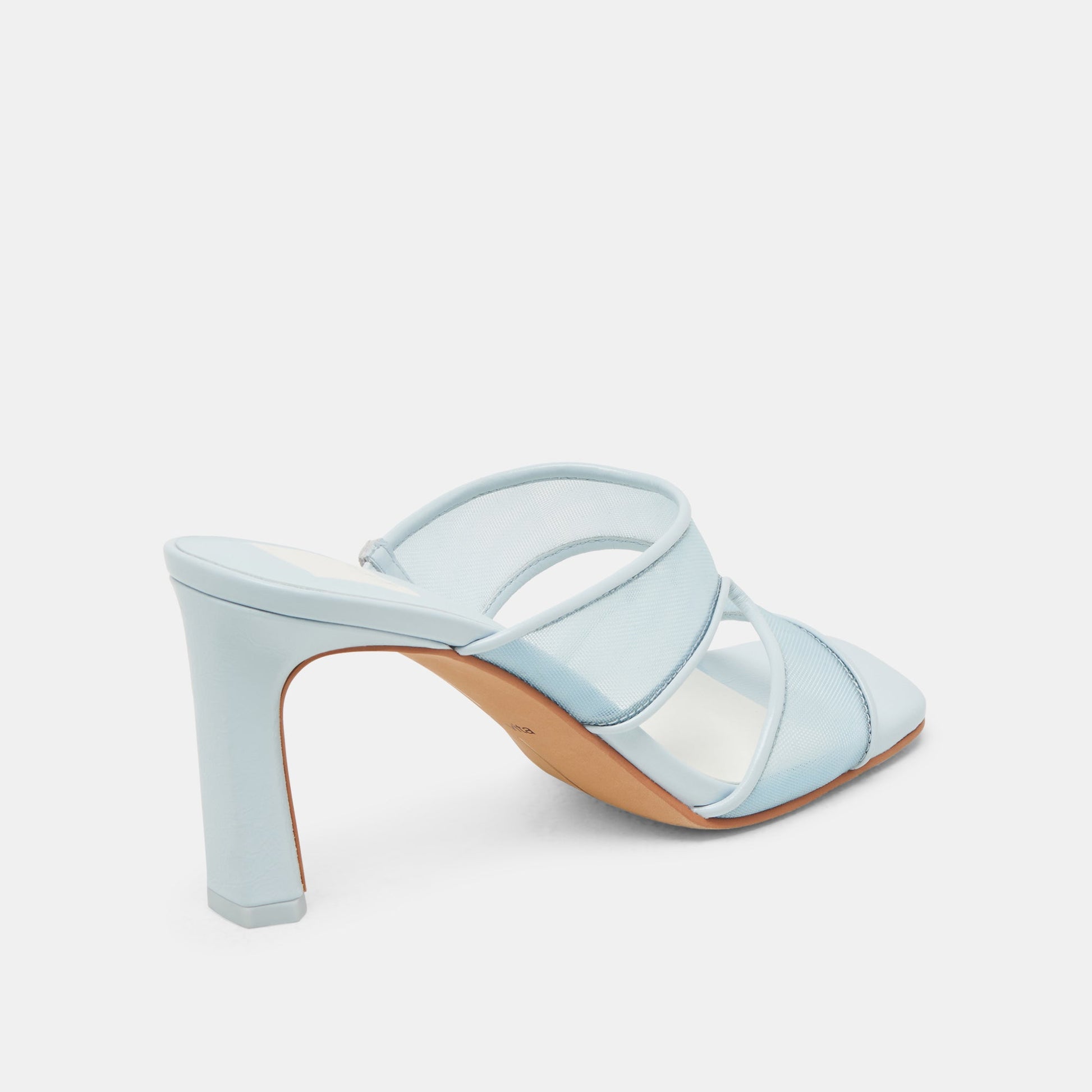 Gitel Wide Ice Blue Mesh Heels