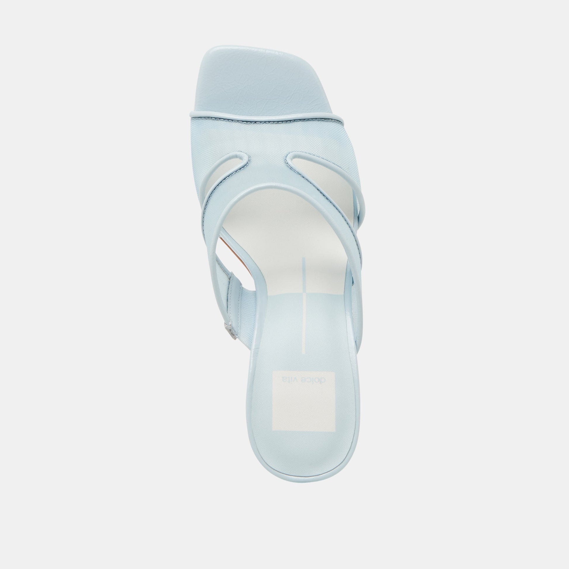 Gitel Wide Ice Blue Mesh Heels