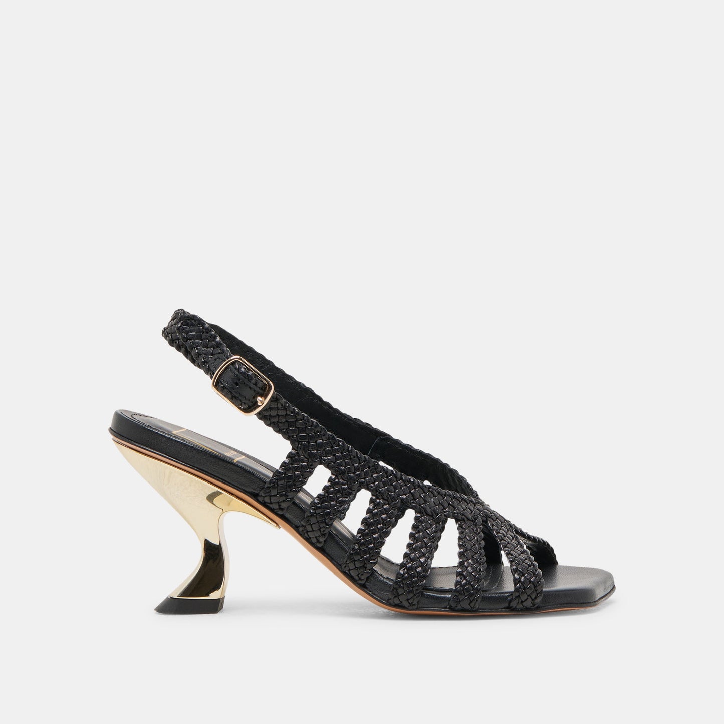 SICILY HEELS BLACK WOVEN LEATHER
 – Dolce Vita