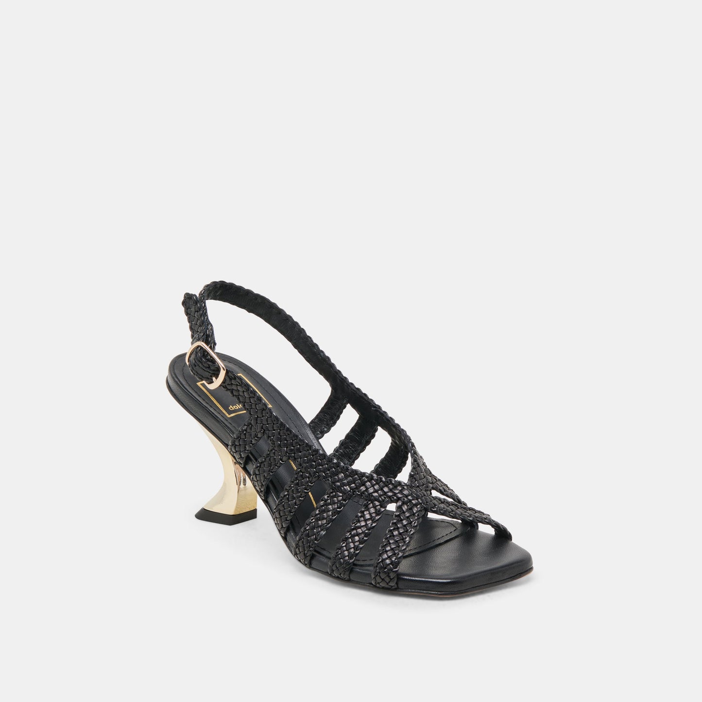 SICILY HEELS BLACK WOVEN LEATHER
 – Dolce Vita