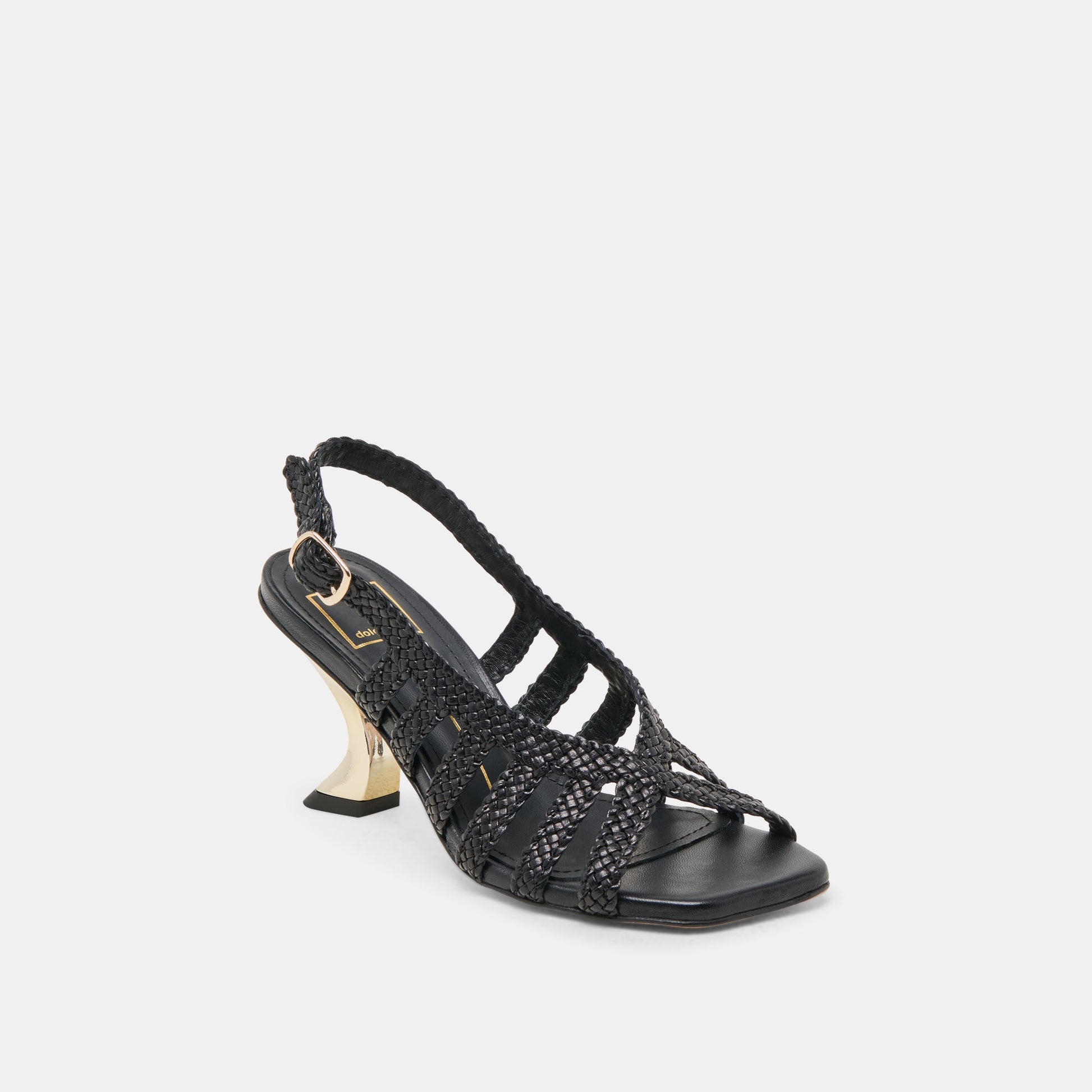 SICILY HEELS BLACK WOVEN LEATHER
 – Dolce Vita