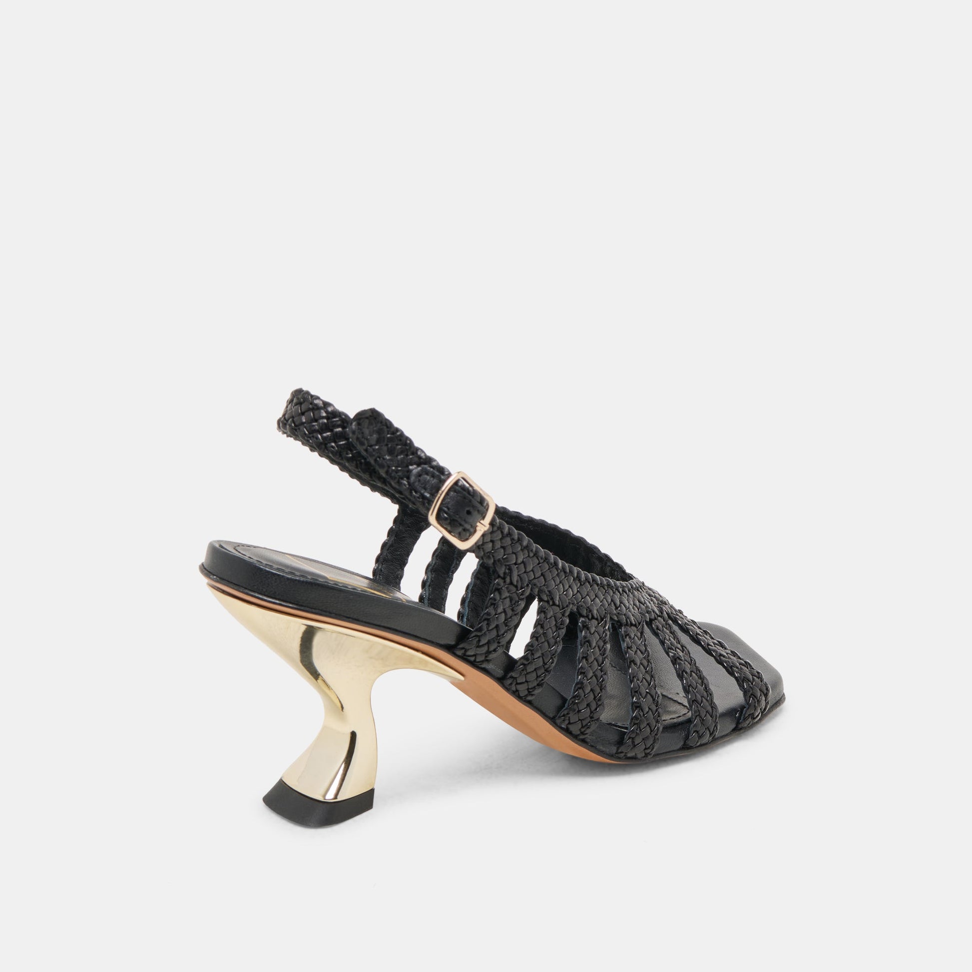 SICILY HEELS BLACK WOVEN LEATHER
 – Dolce Vita