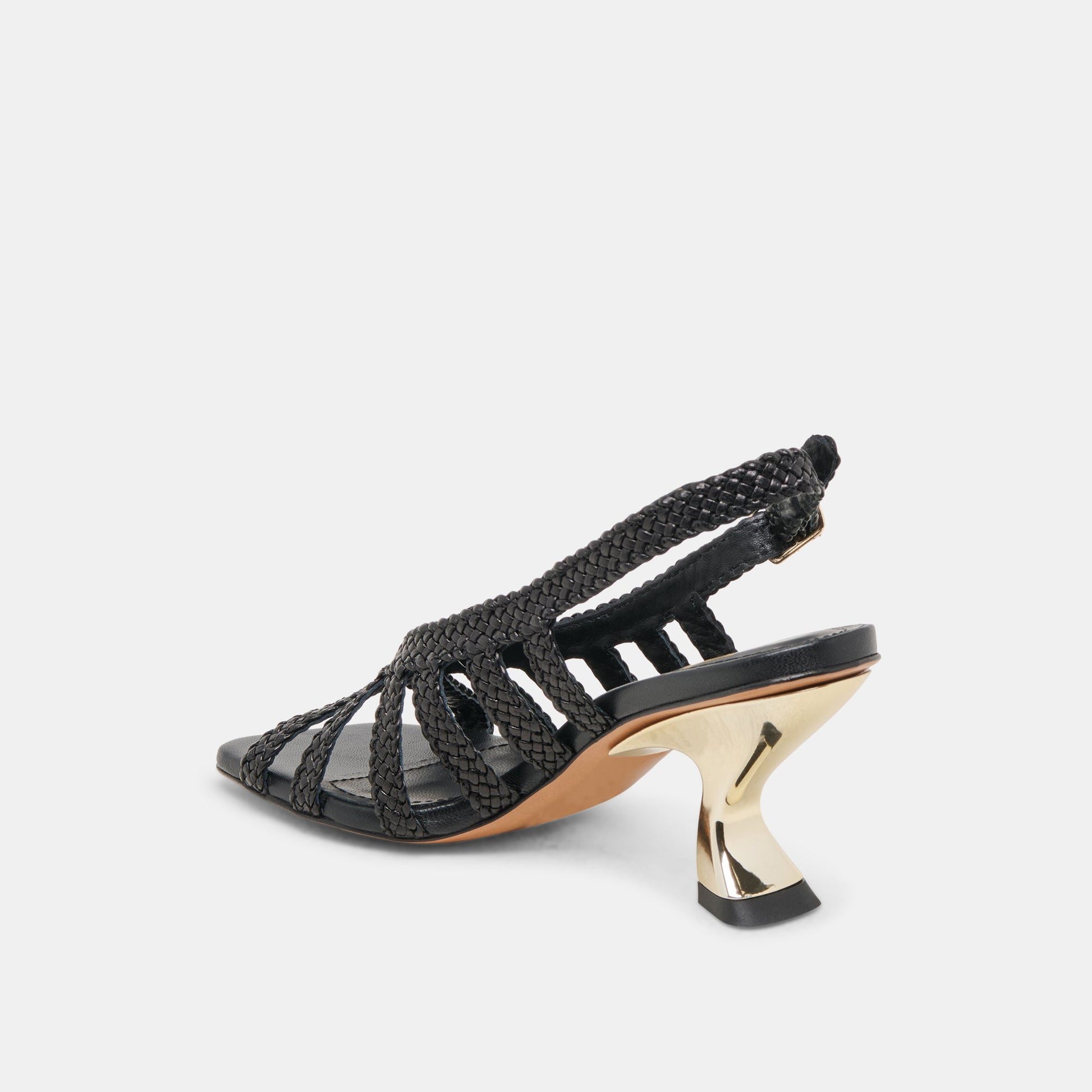SICILY HEELS BLACK WOVEN LEATHER
 – Dolce Vita