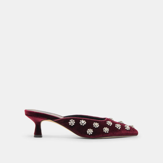 Clara Bordeaux Velvet Heels