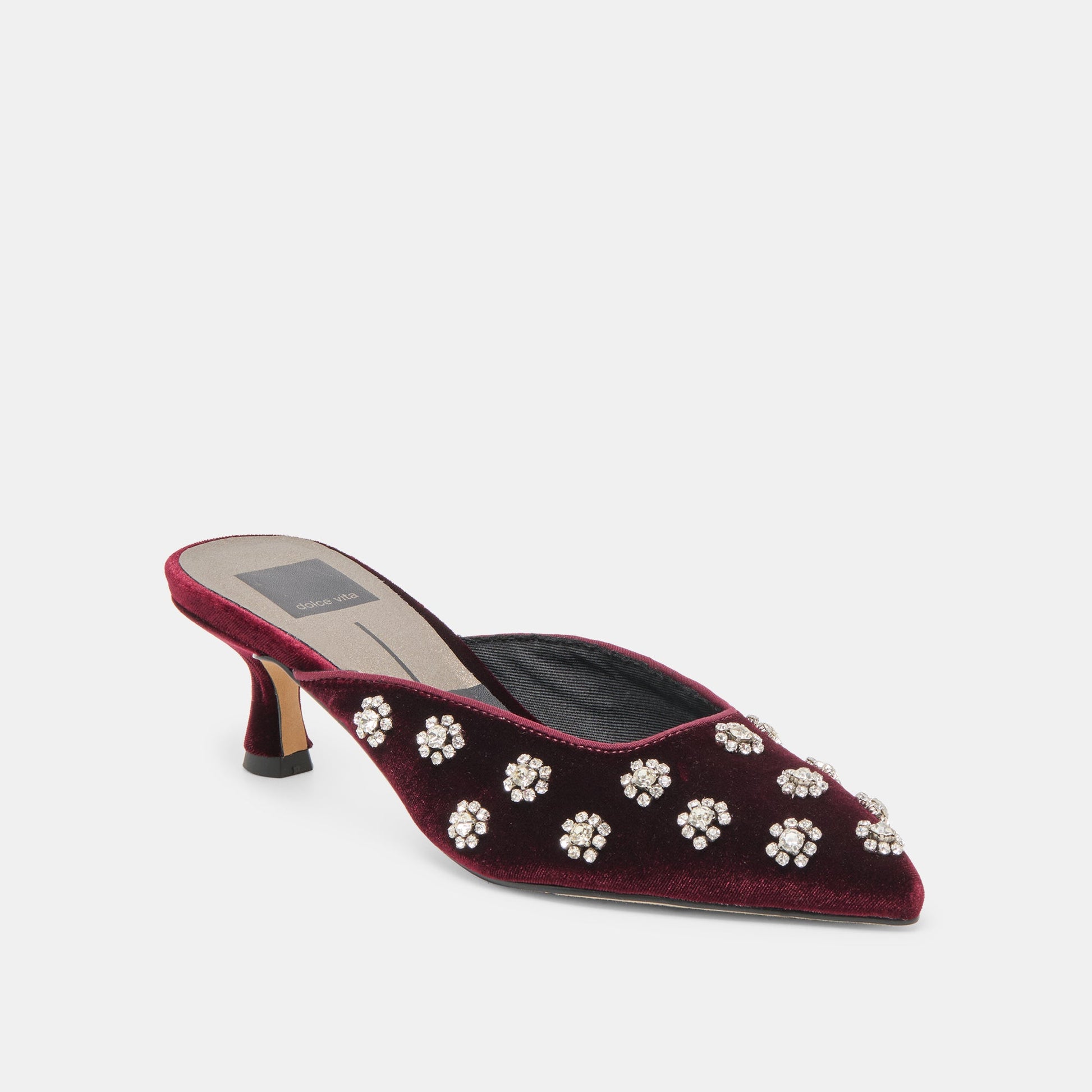 Clara Bordeaux Velvet Heels