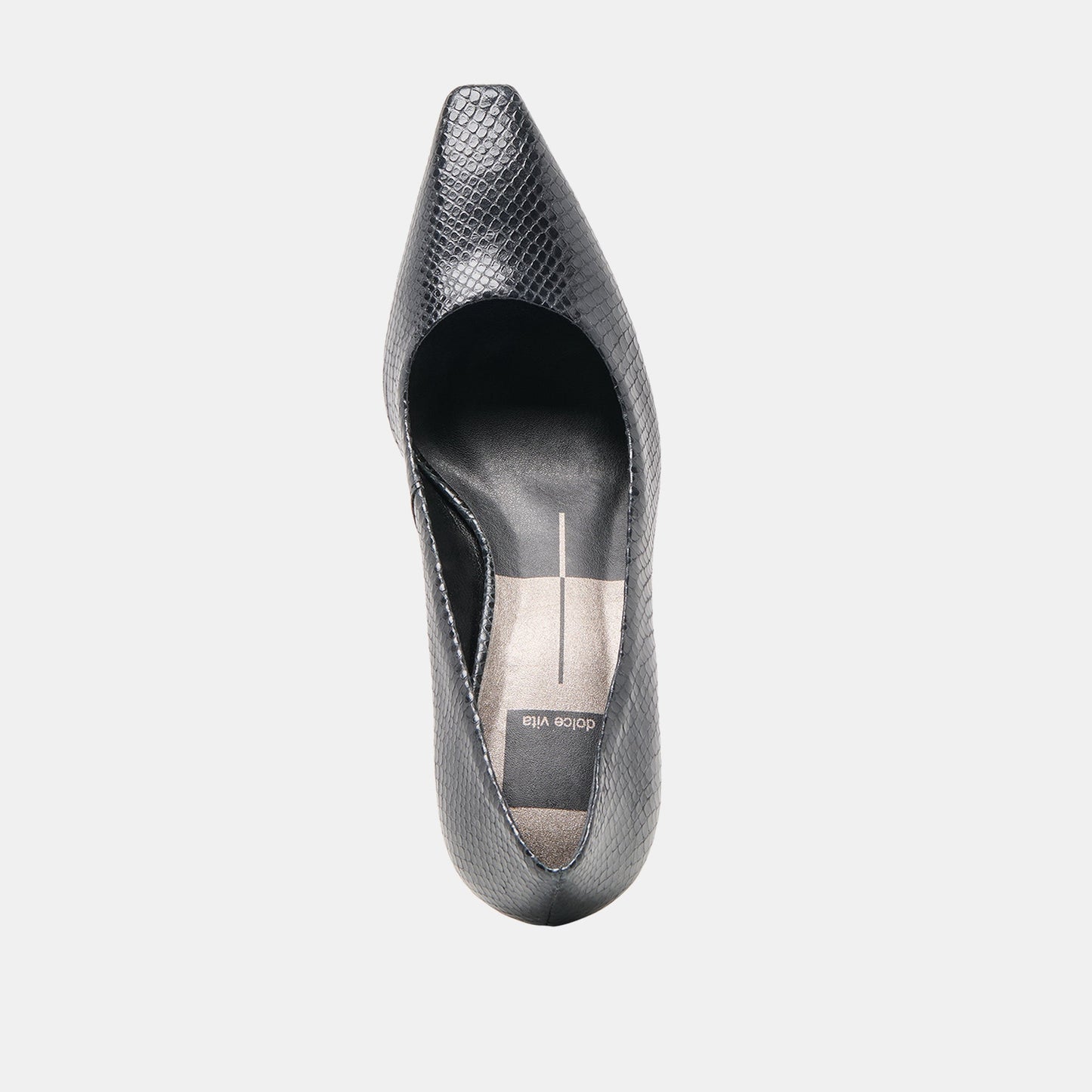 Briona Onyx Embossed Leather Heels