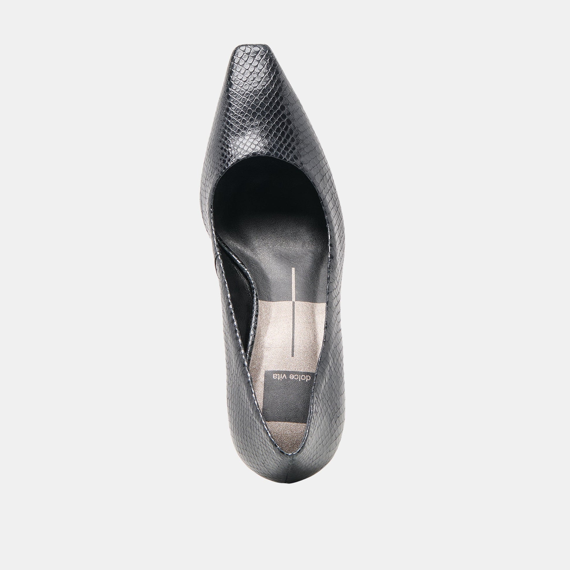 Briona Onyx Embossed Leather Heels