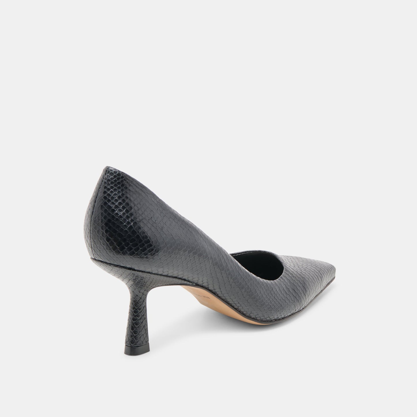 Briona Onyx Embossed Leather Heels