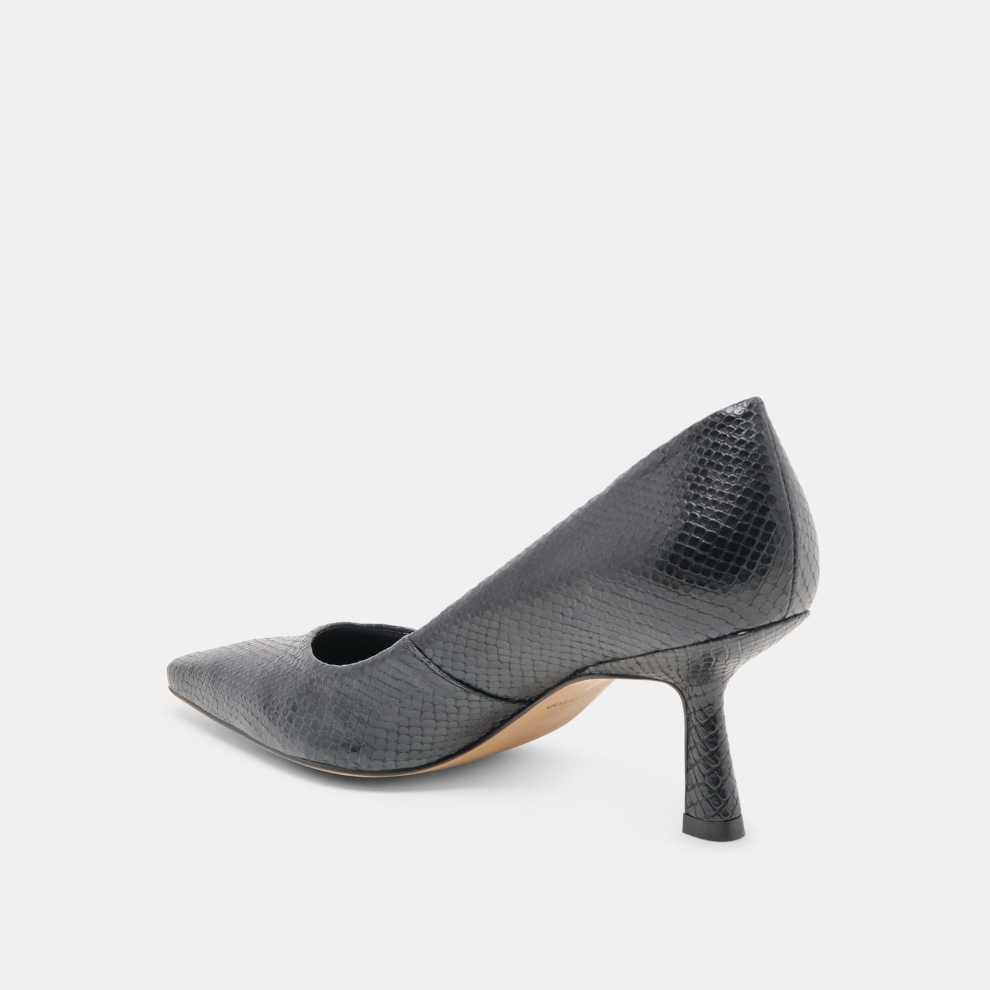 Briona Onyx Embossed Leather Heels