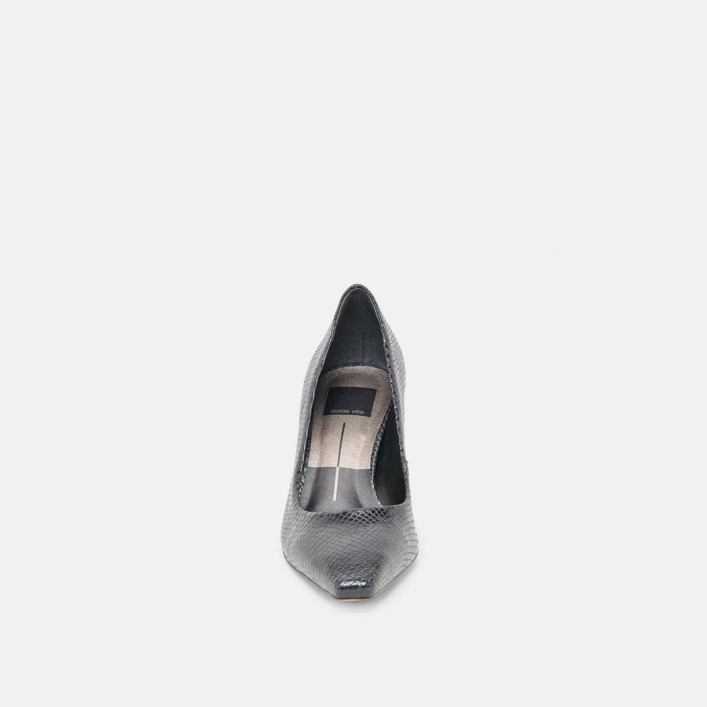 Briona Onyx Embossed Leather Heels