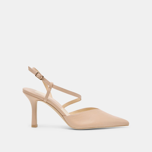Kamra Beige Leather Heels