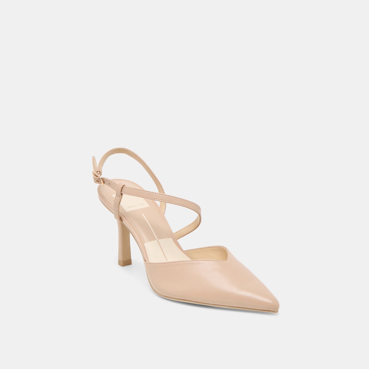 Kamra Beige Leather Heels