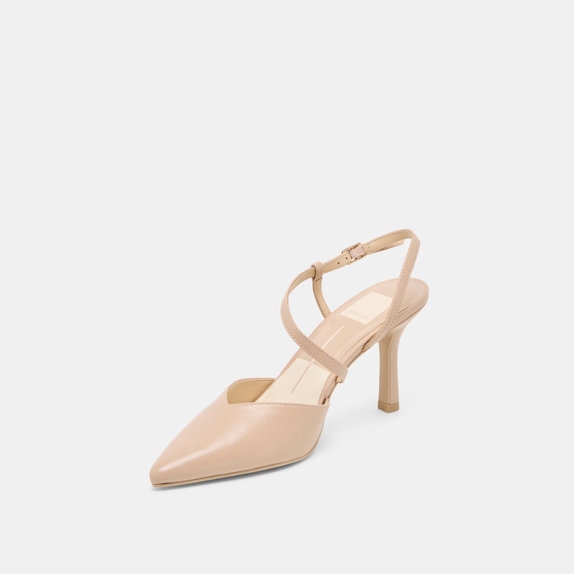 Kamra Beige Leather Heels