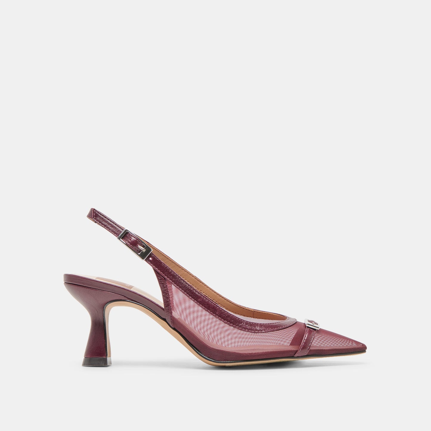 Lorine Burgundy Mesh Heels