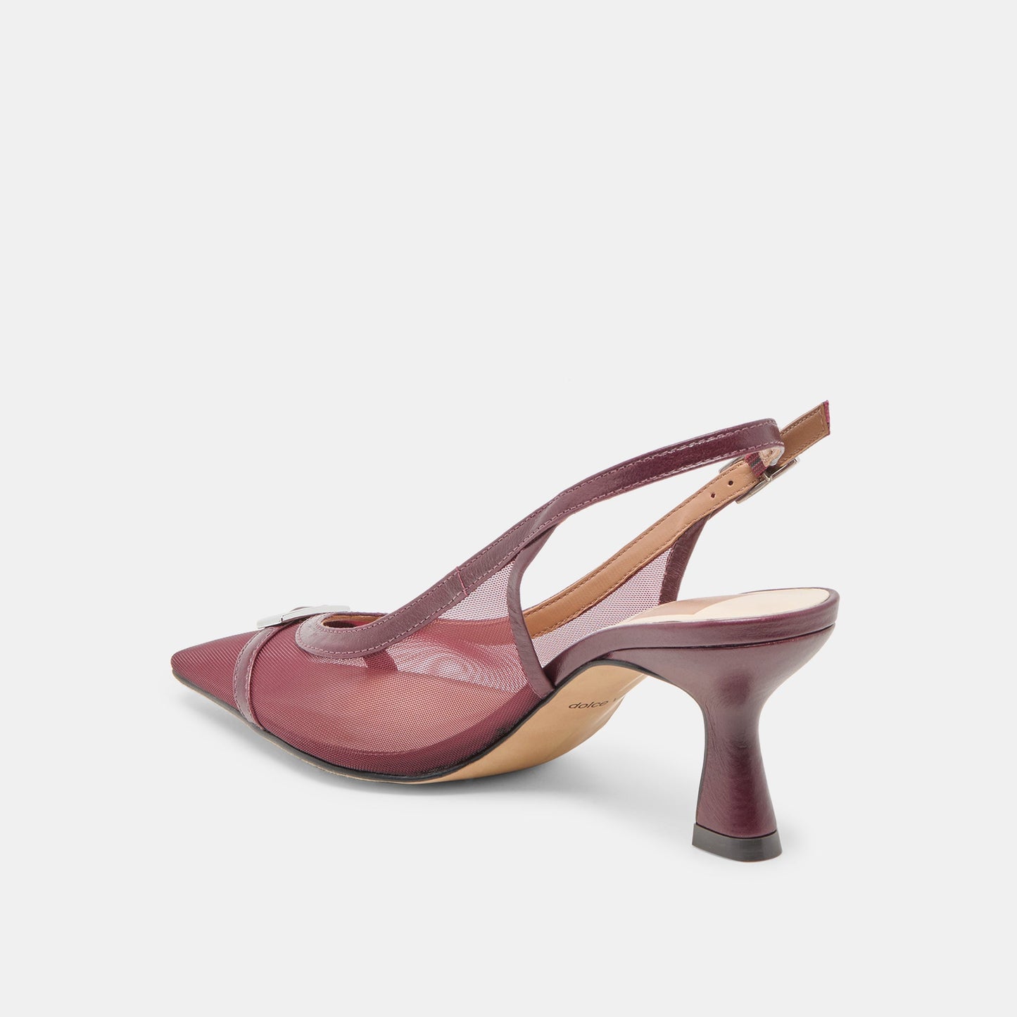 Lorine Burgundy Mesh Heels