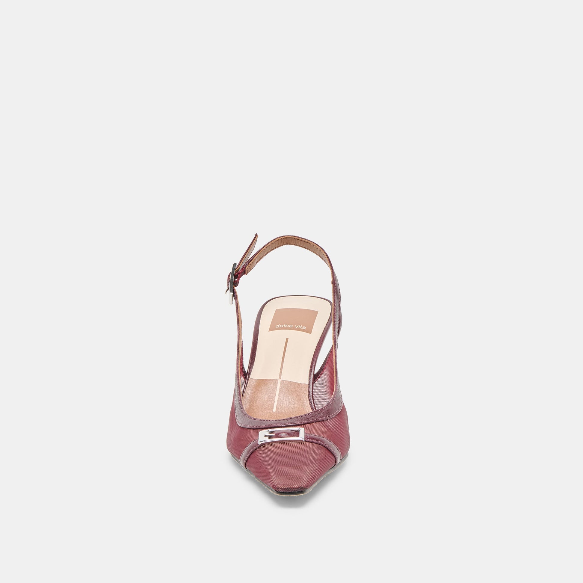 Lorine Burgundy Mesh Heels