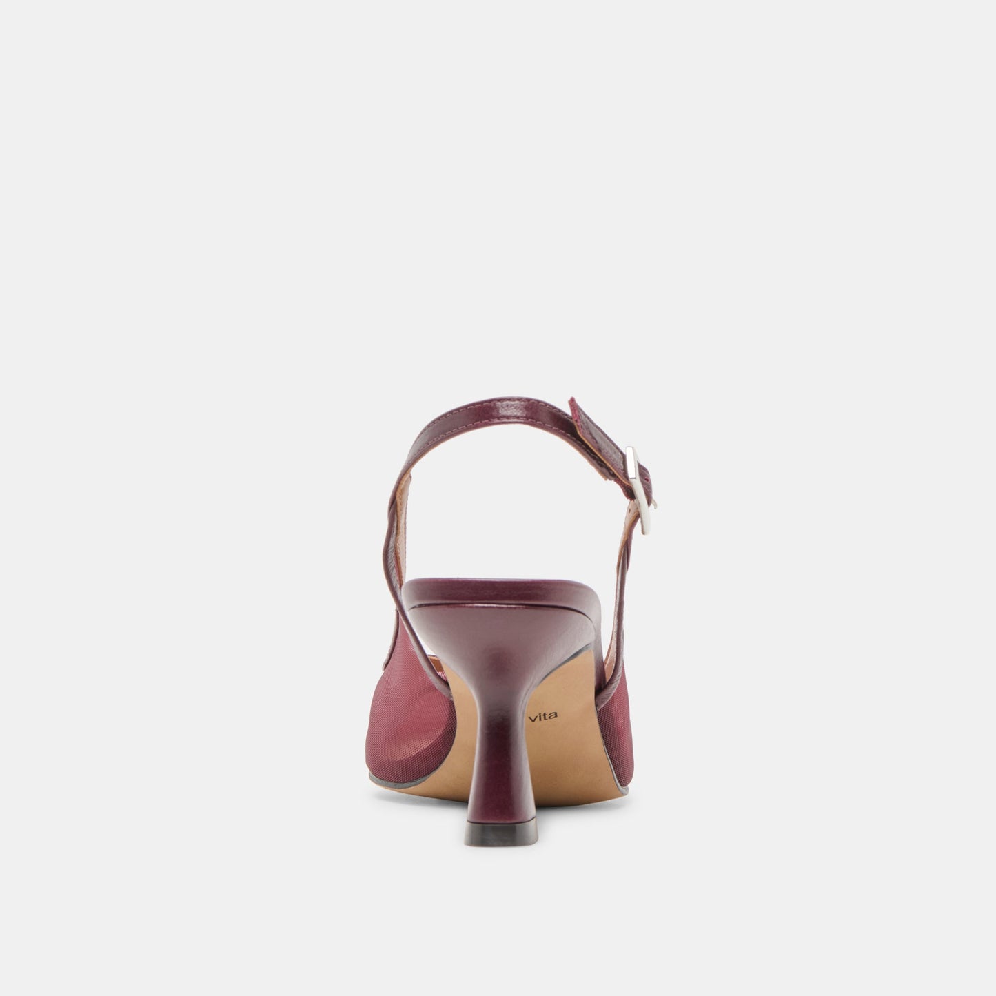 Lorine Burgundy Mesh Heels