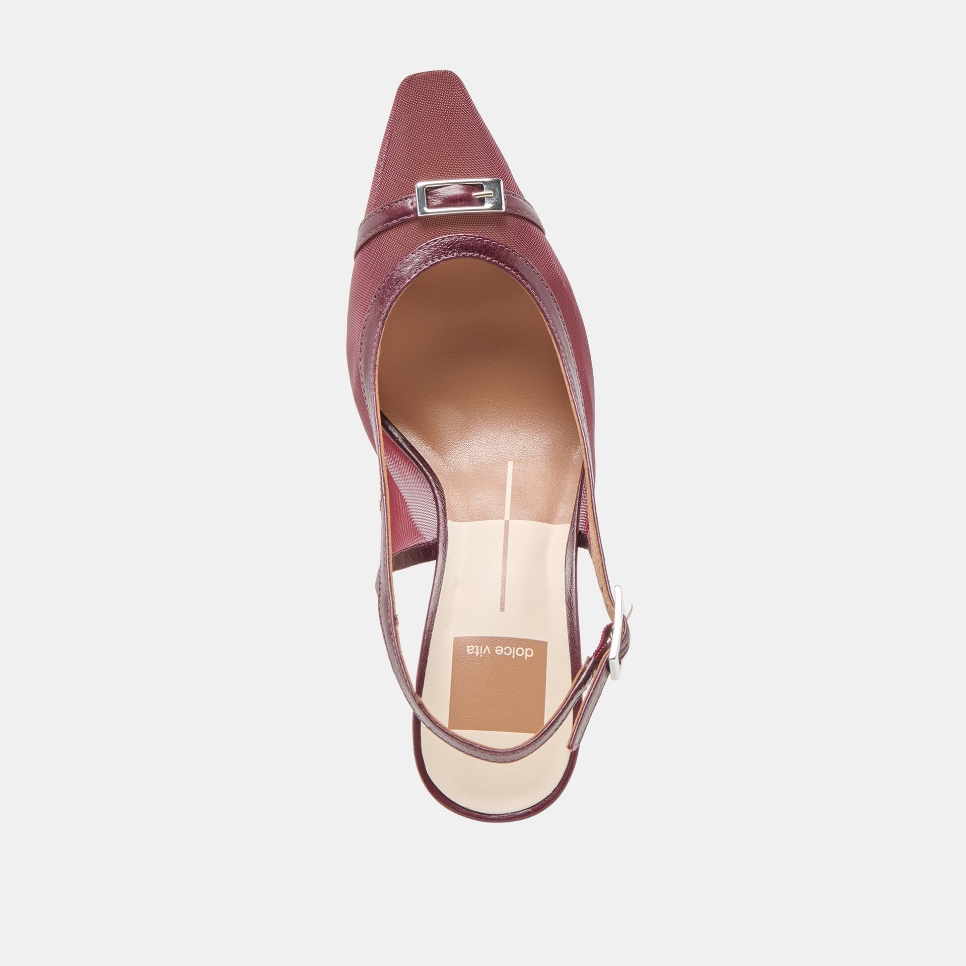 Lorine Burgundy Mesh Heels