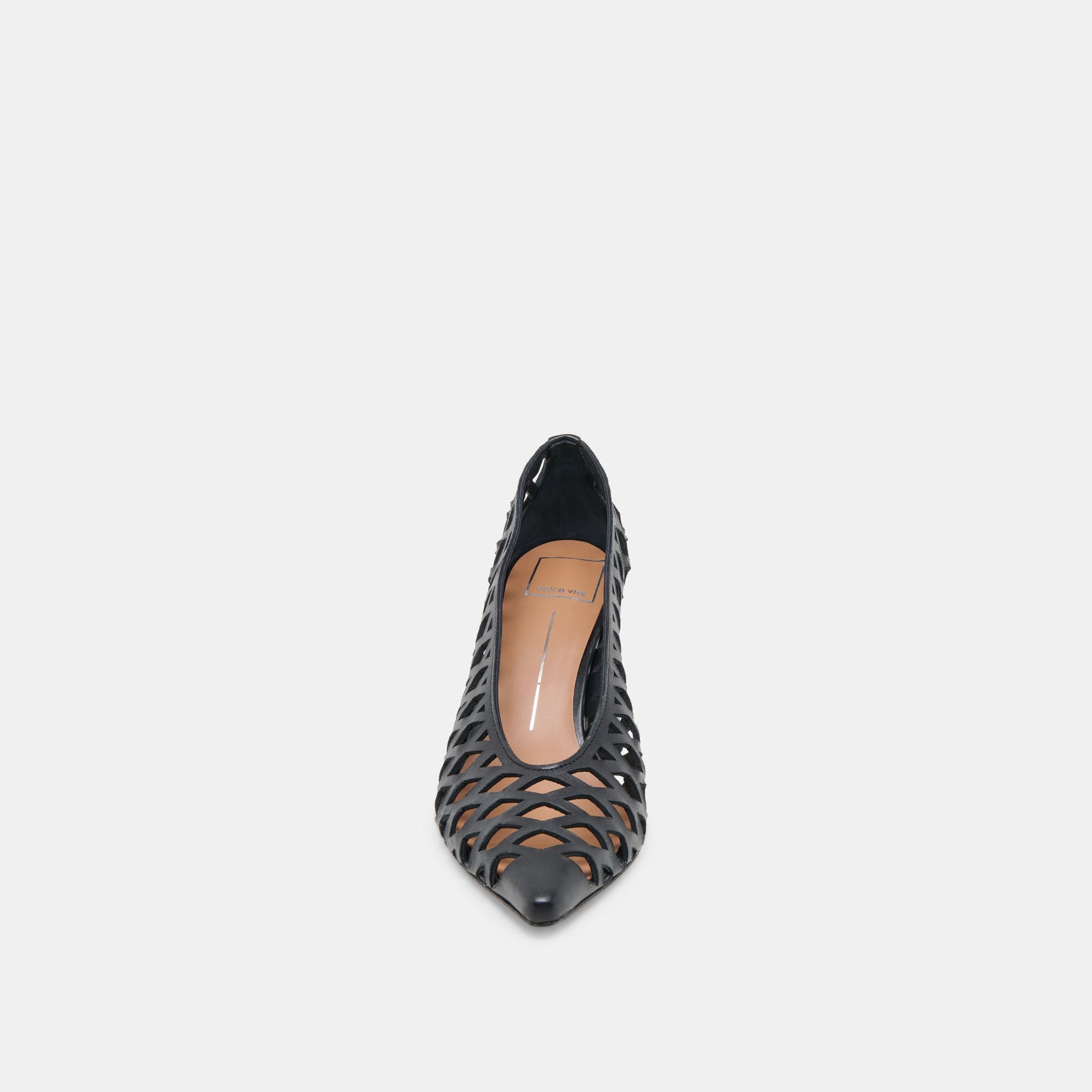 Tanya Black Woven Leather Heels
