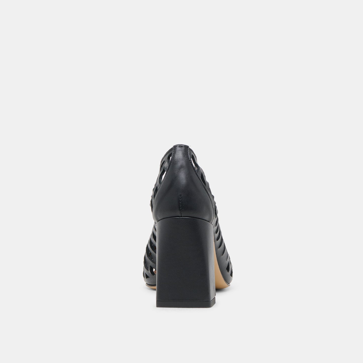 Tanya Black Woven Leather Heels