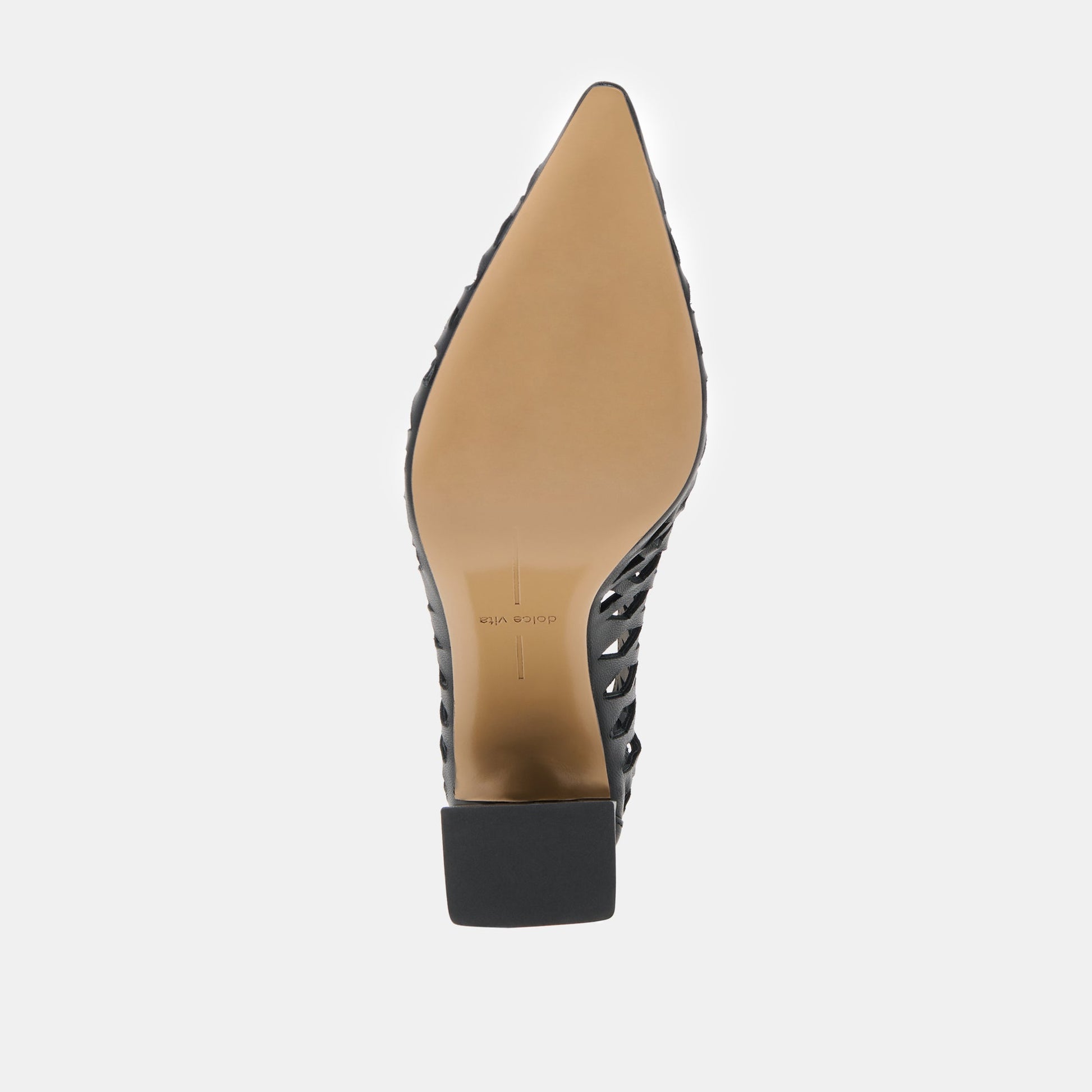 Tanya Black Woven Leather Heels