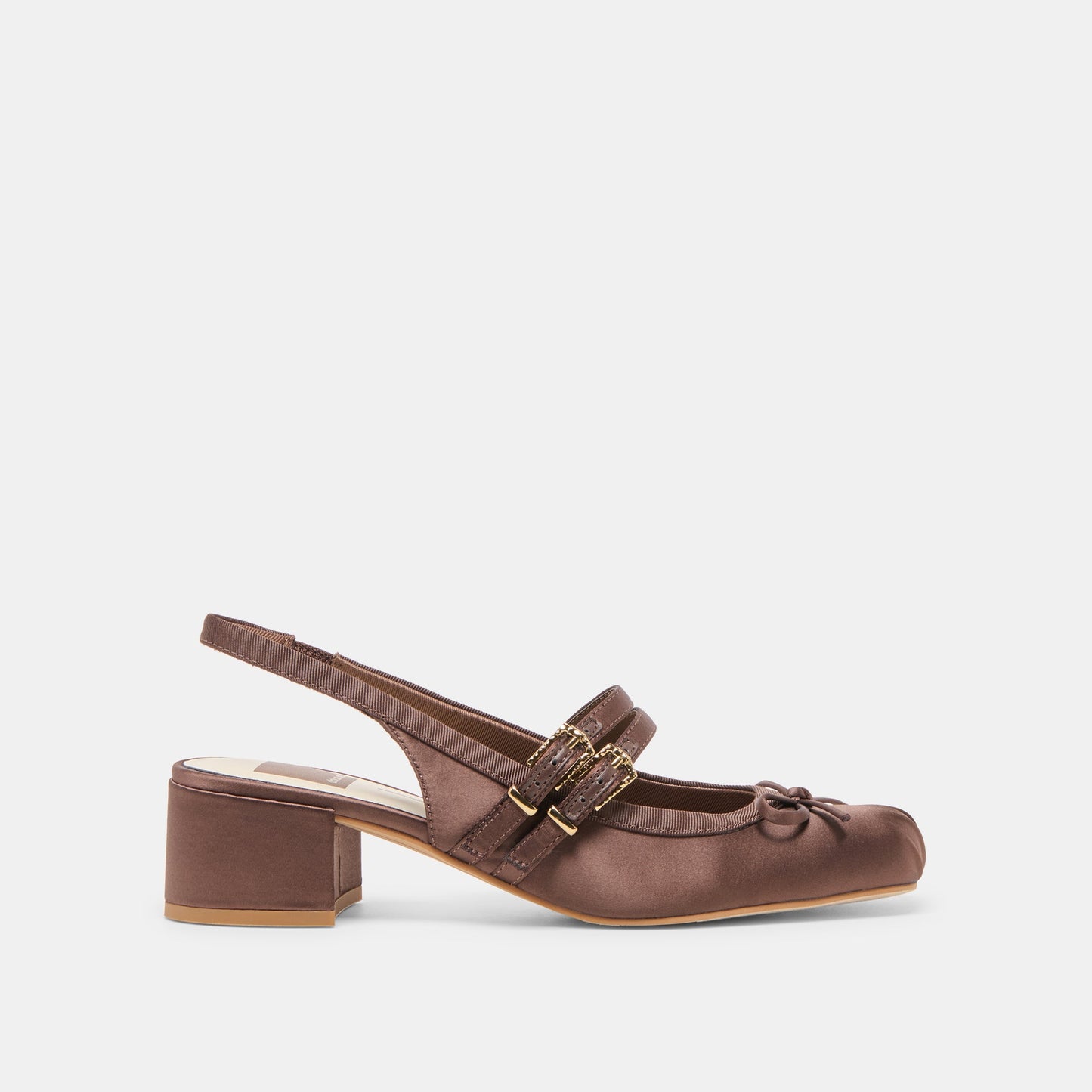 Loris Mahogany Satin Heels