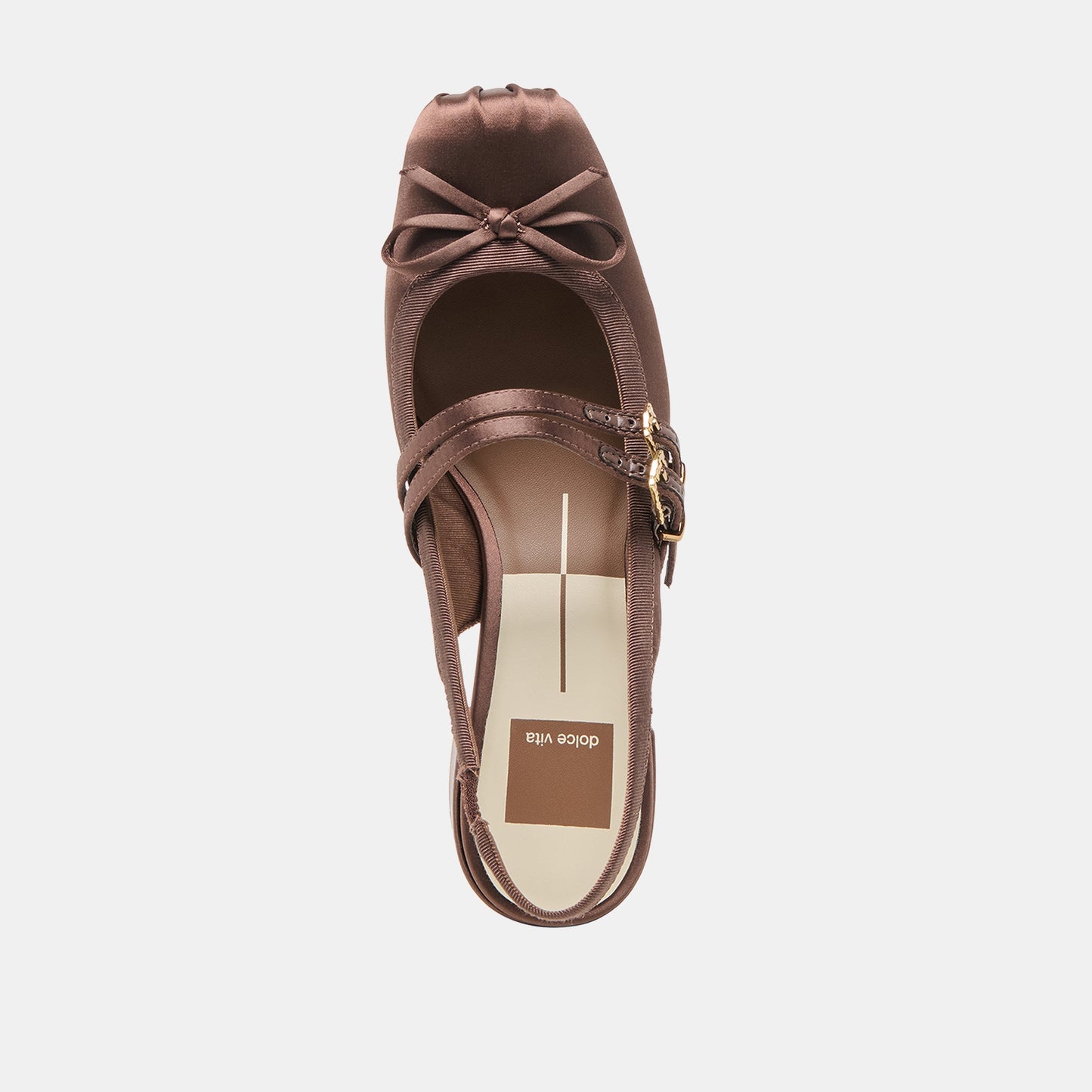Loris Mahogany Satin Heels