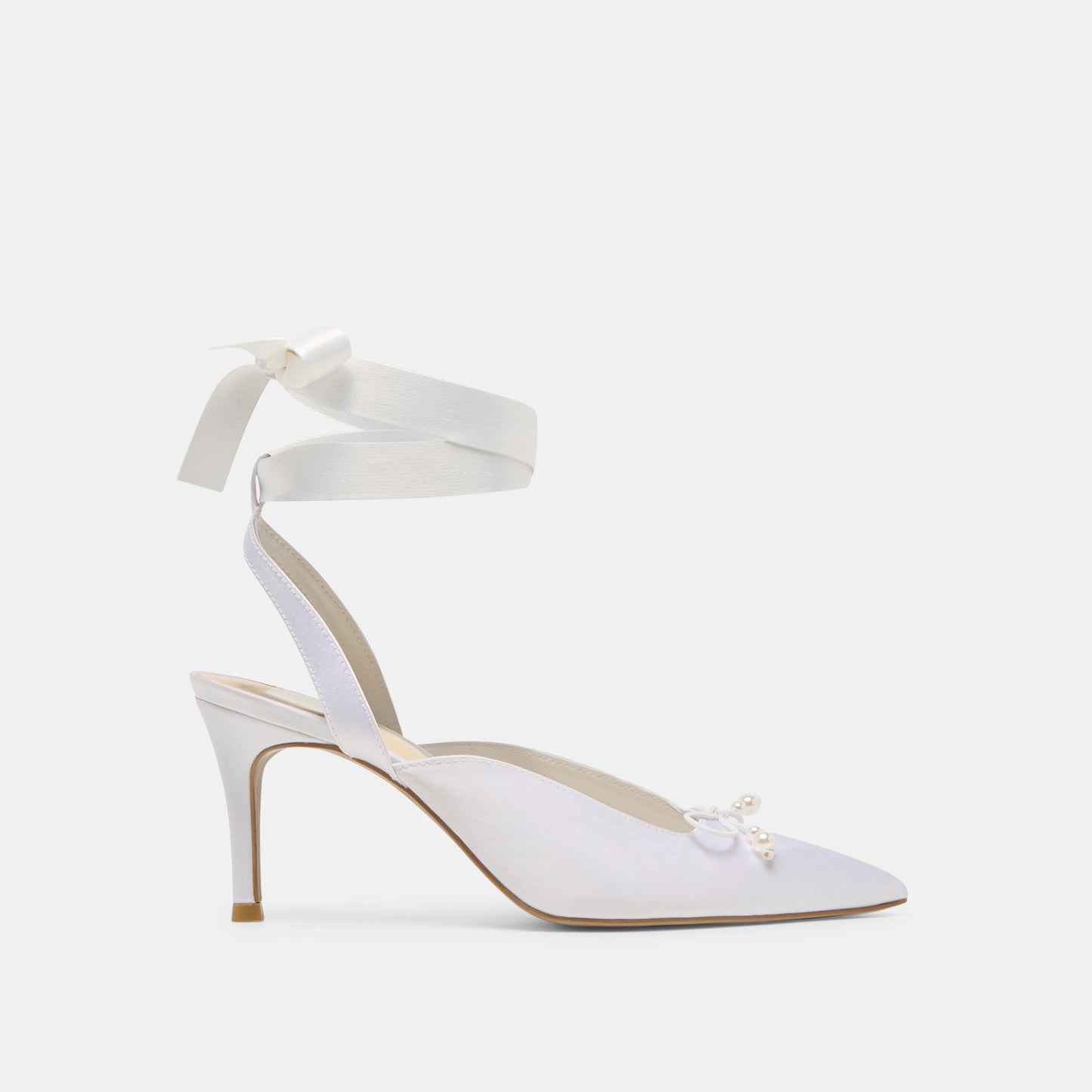 Efora True White Satin Heels