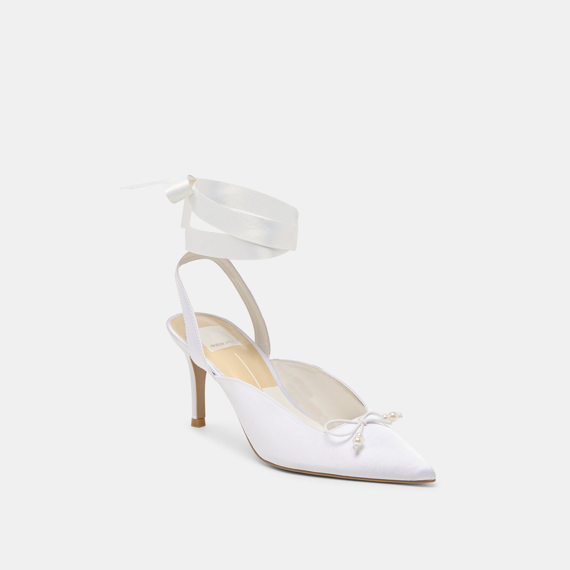 Efora True White Satin Heels