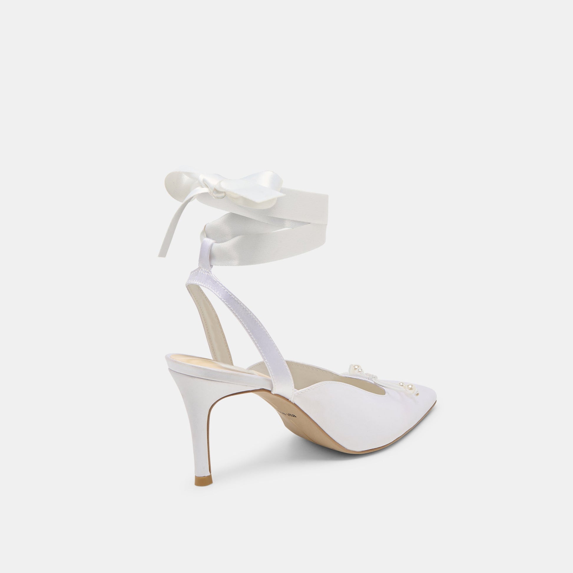 Efora True White Satin Heels