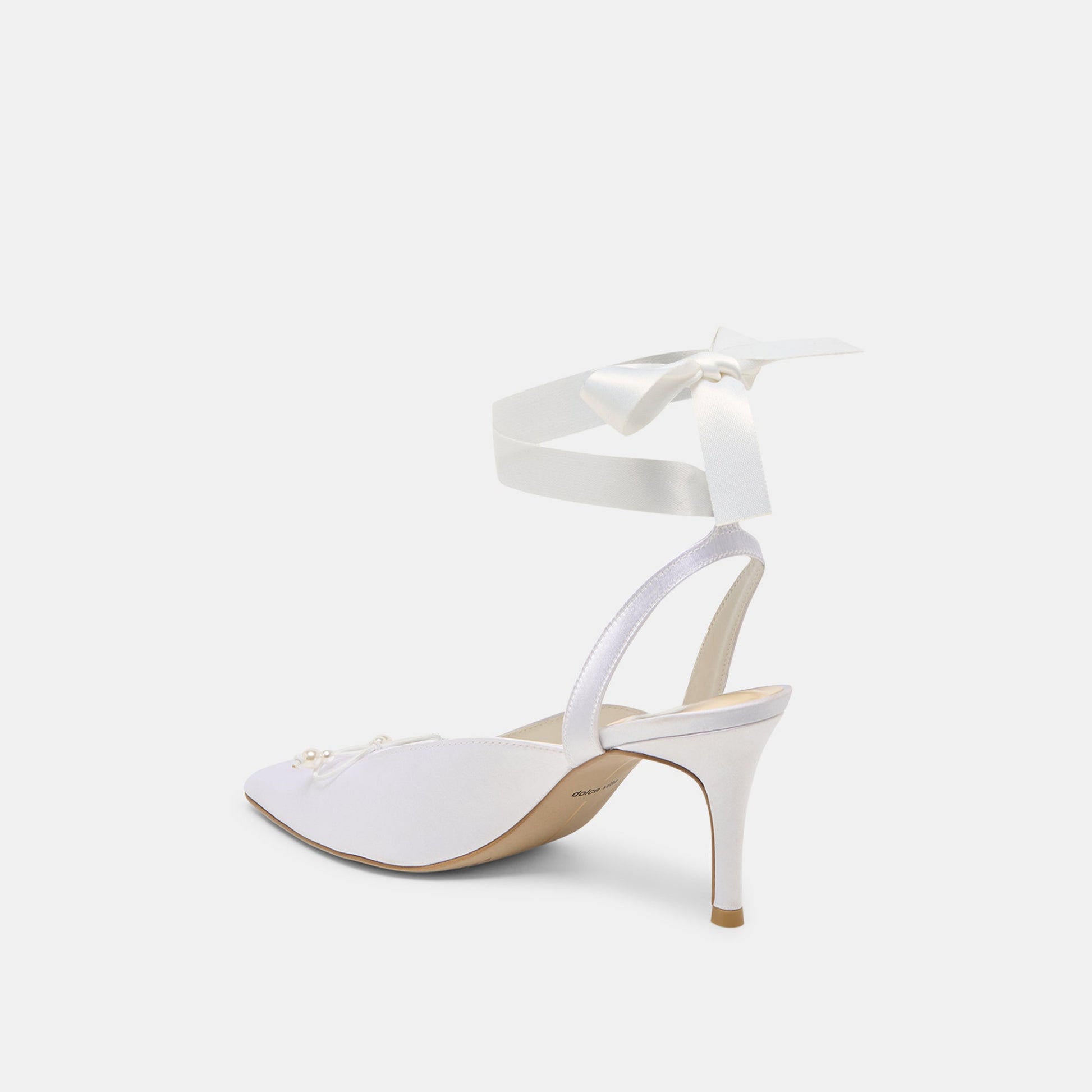 Efora True White Satin Heels