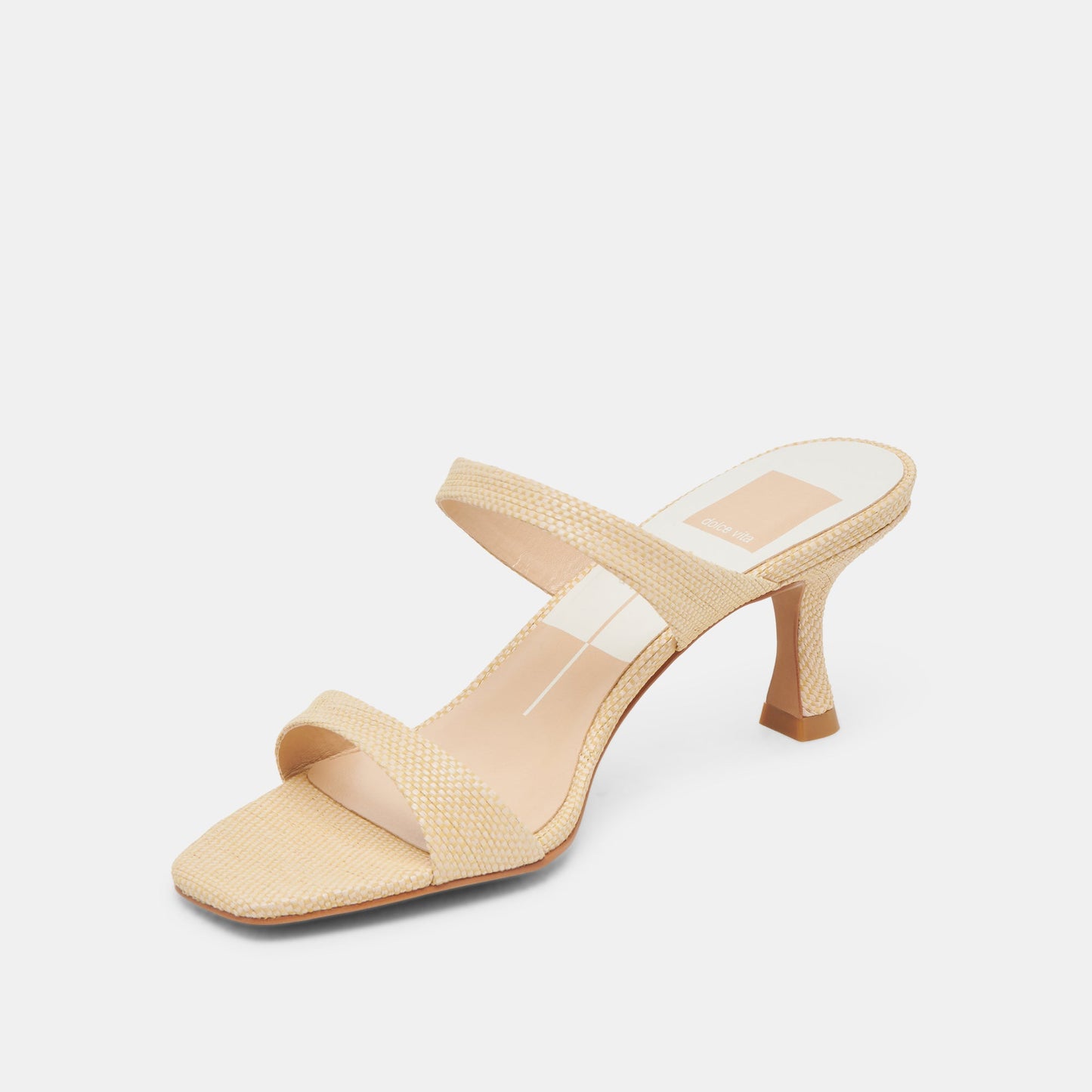 Genora Wide Lt Natural Woven Raffia Heels