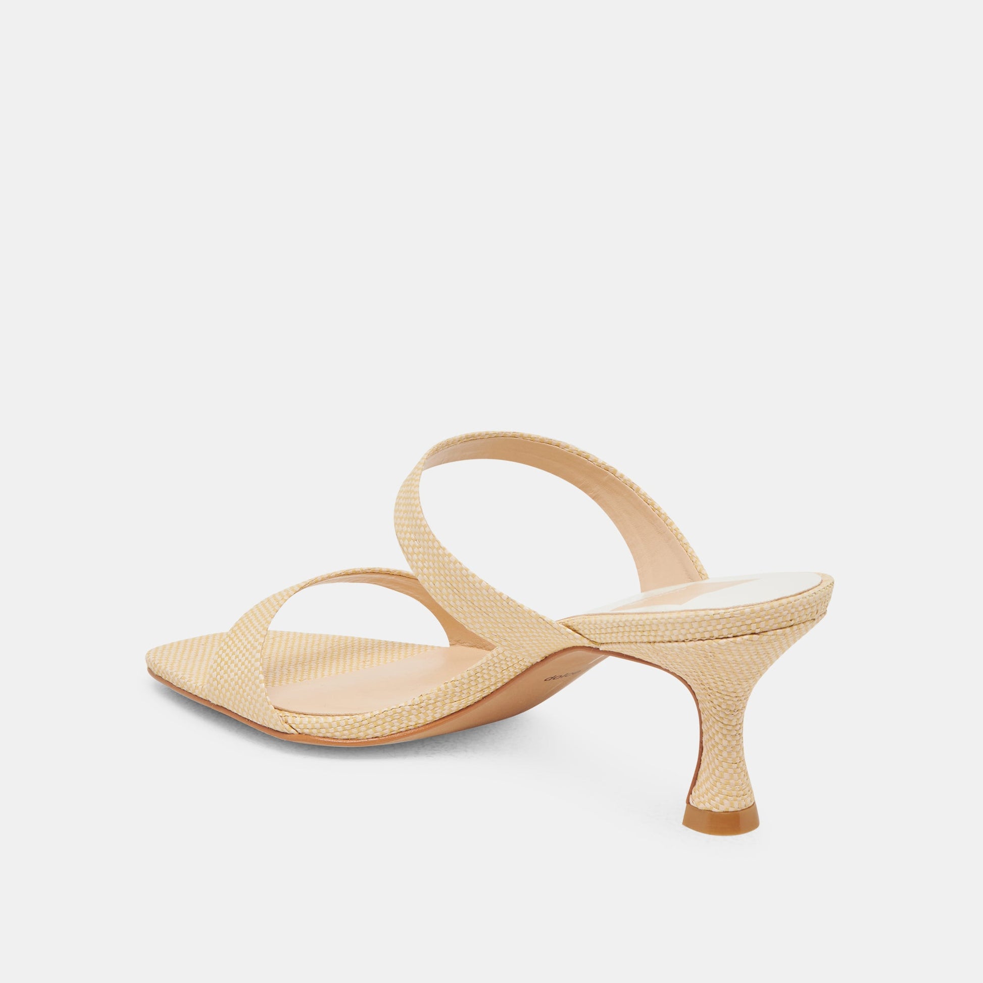 Genora Wide Lt Natural Woven Raffia Heels