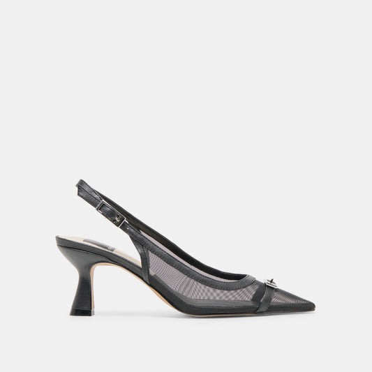 Lorine Onyx Mesh Heels