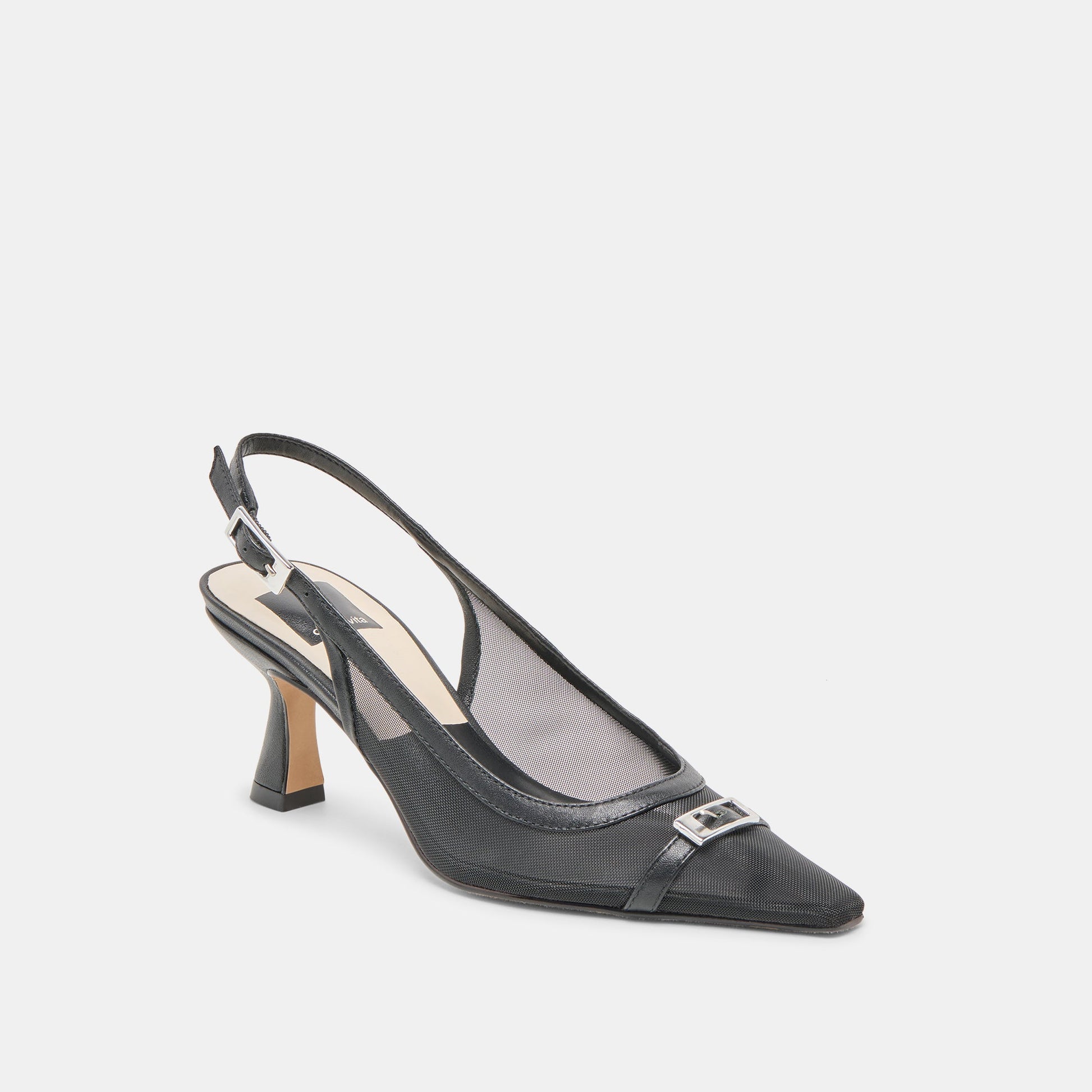 Lorine Onyx Mesh Heels