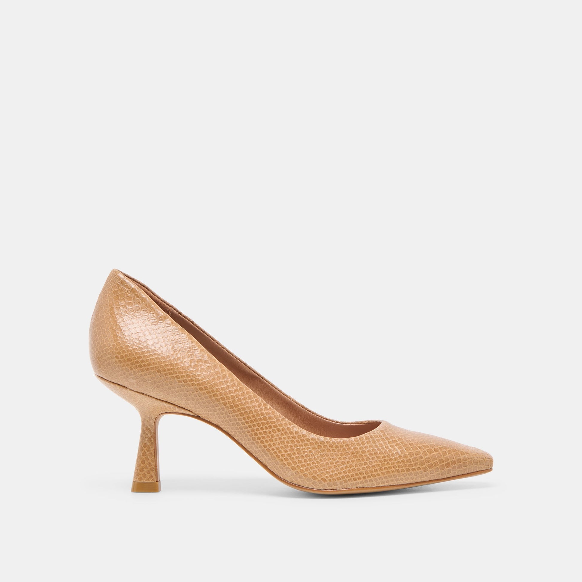 Briona Whiskey Embossed Leather Heels