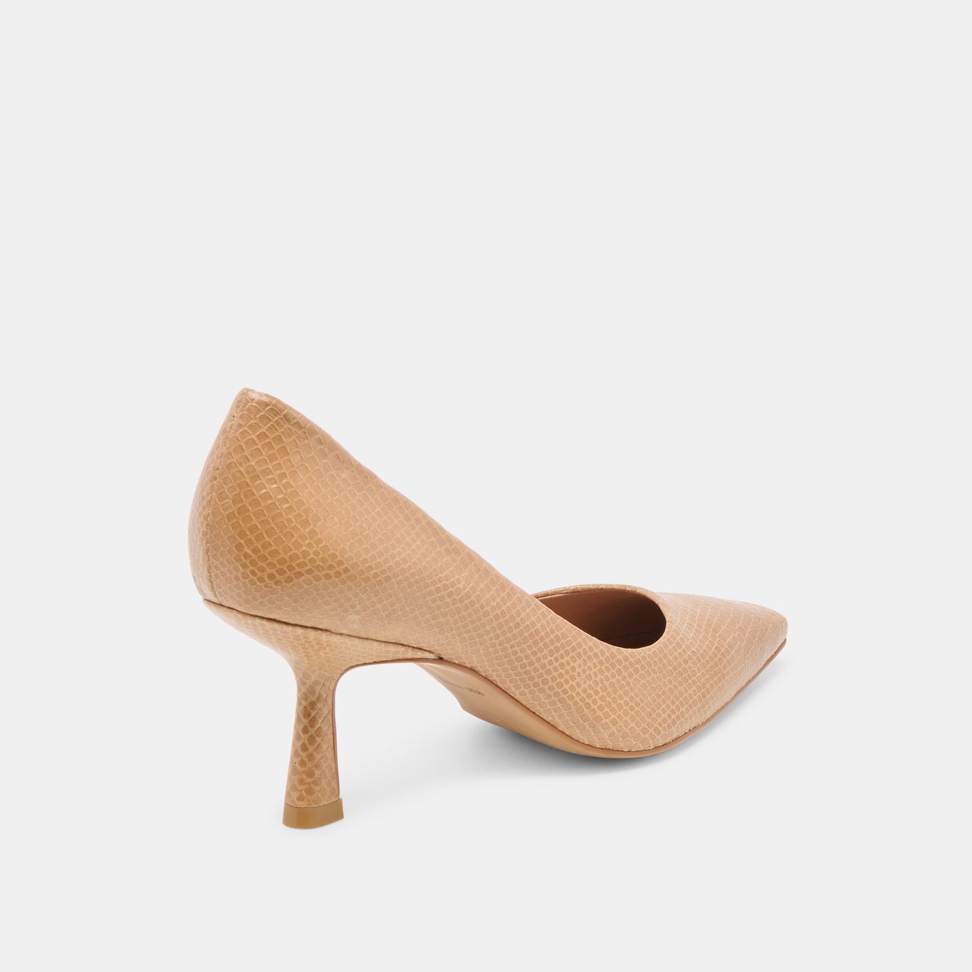 Briona Whiskey Embossed Leather Heels