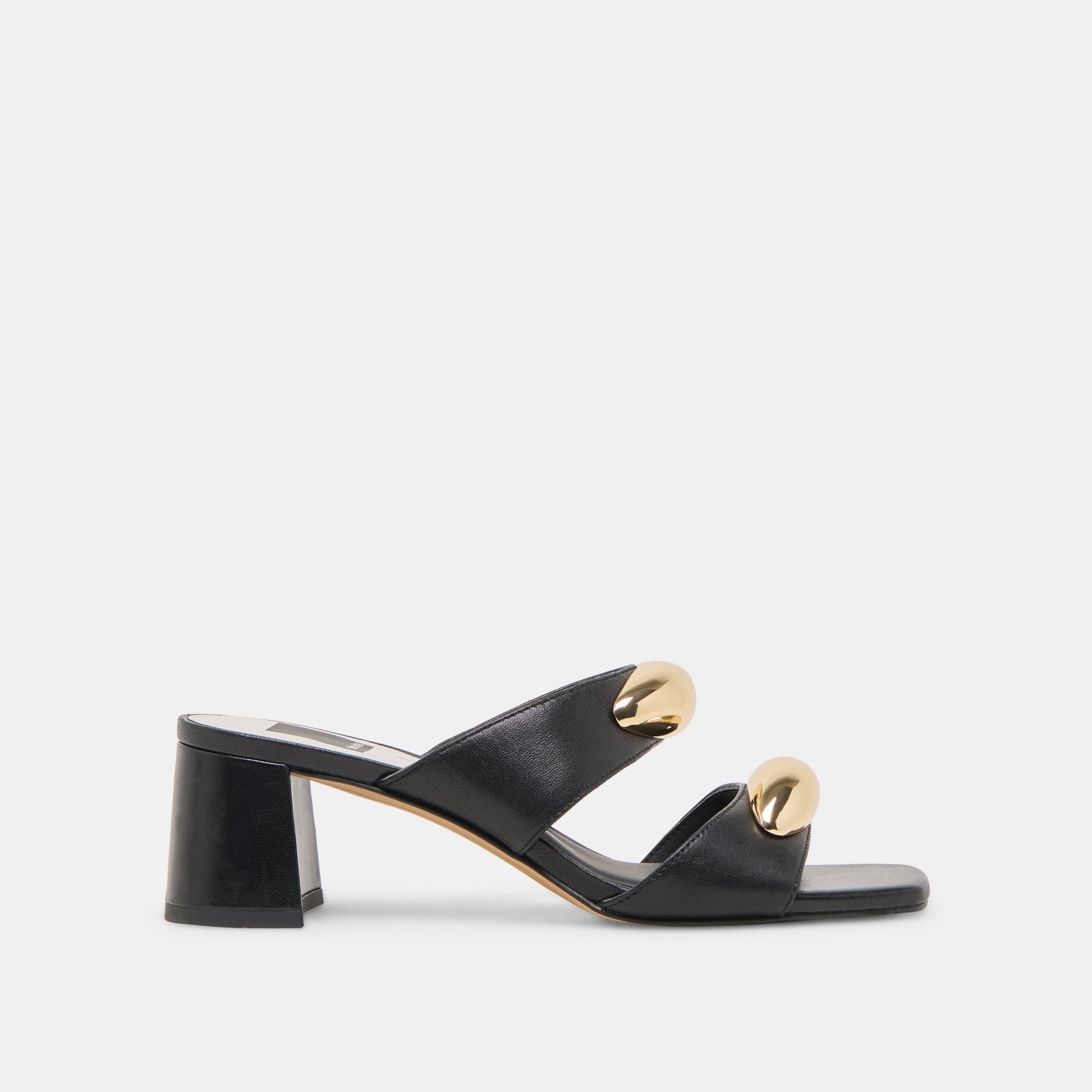 Barnet Black Leather Heels